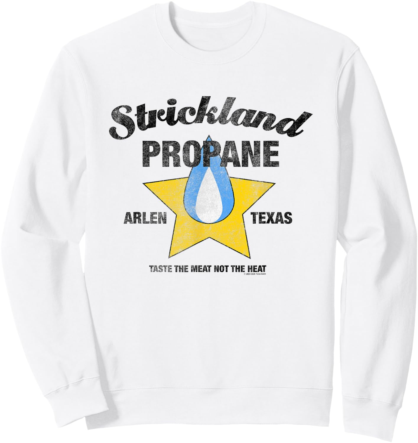 King Of The Hill Strickland Propane Arlen Texas Retro Logo Sweatshirt - Sweatshirt | White
