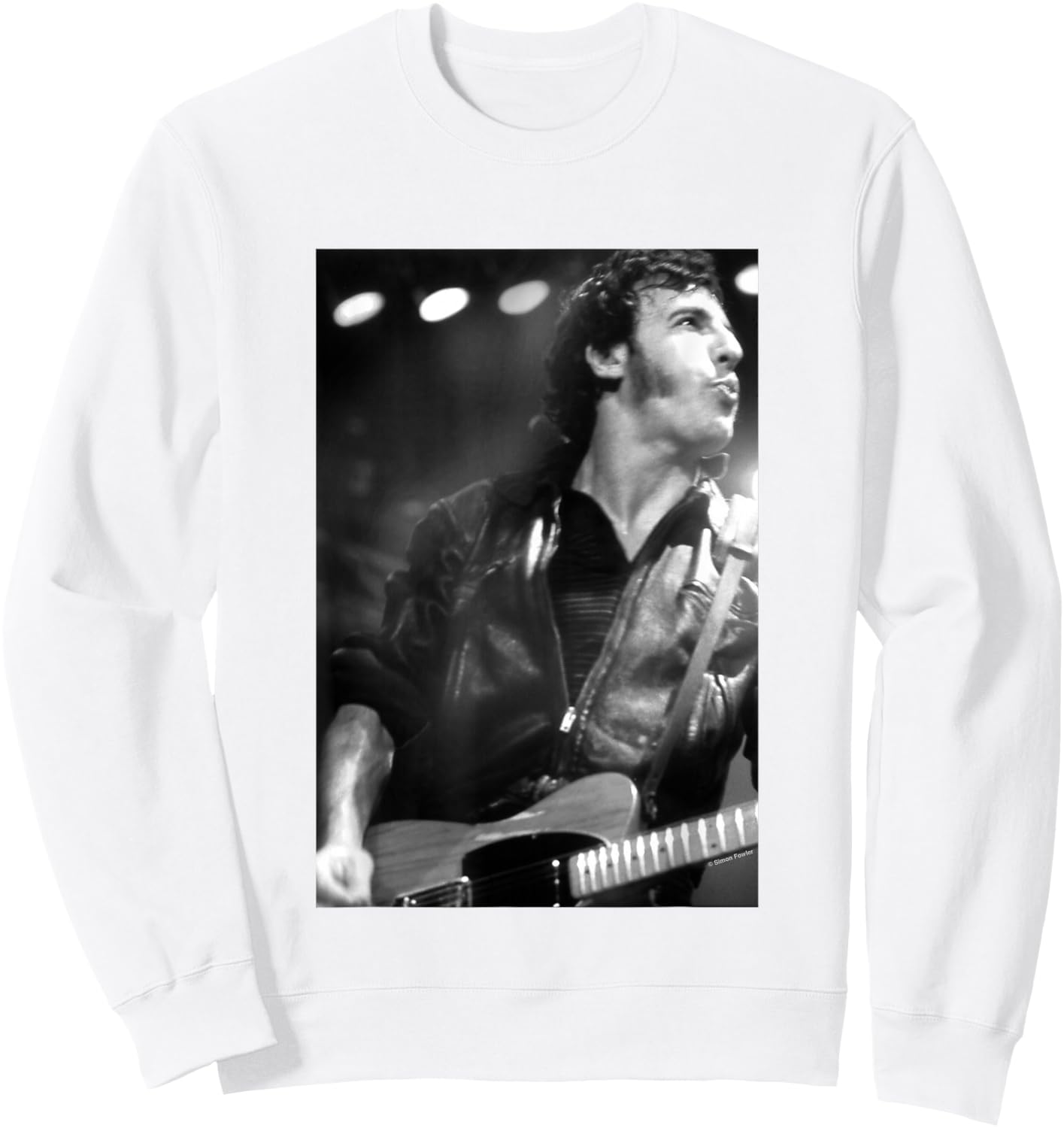 Bruce Springsteen Live On Stage by Simon Fowler Sweatshirt - Sweatshirt | White