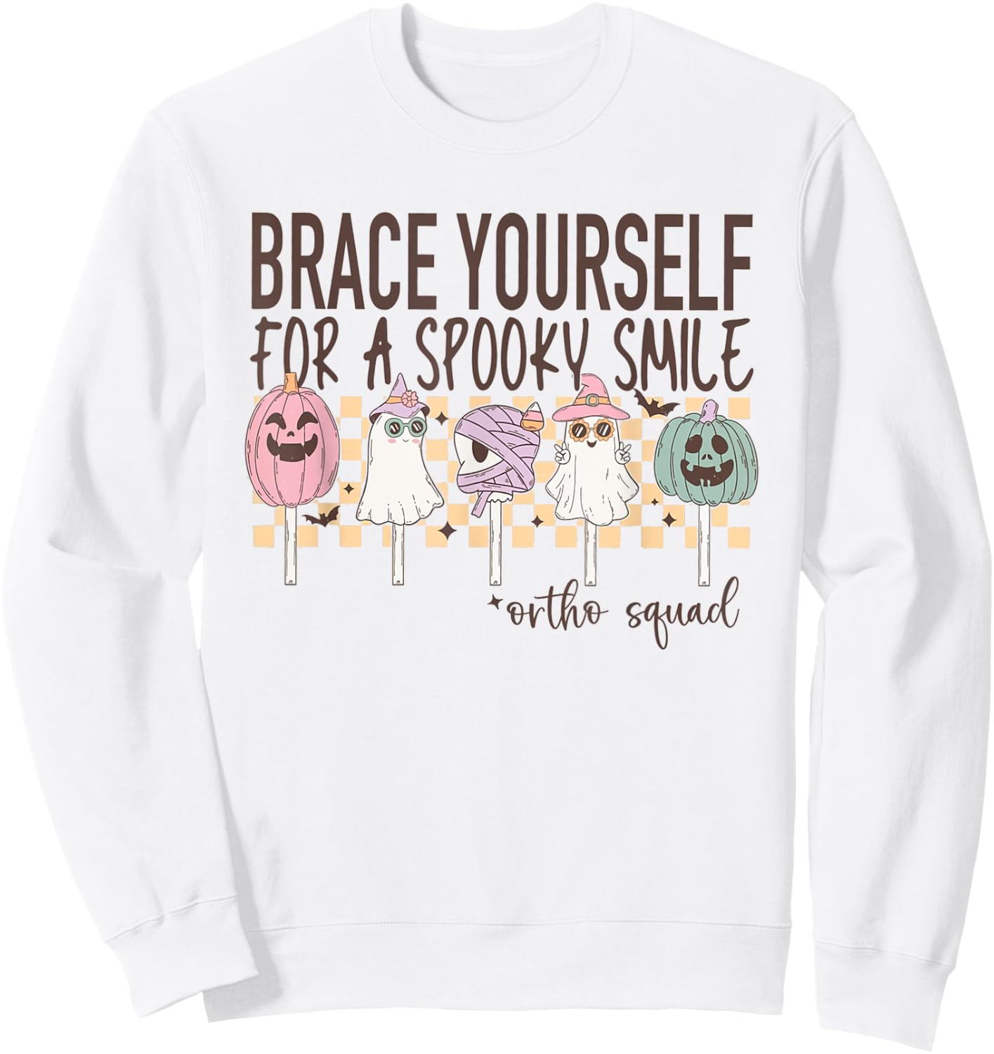 Women Ortho Squad Halloween Ghosts Orthodontist Assistant Sweatshirt - Sweatshirt | White