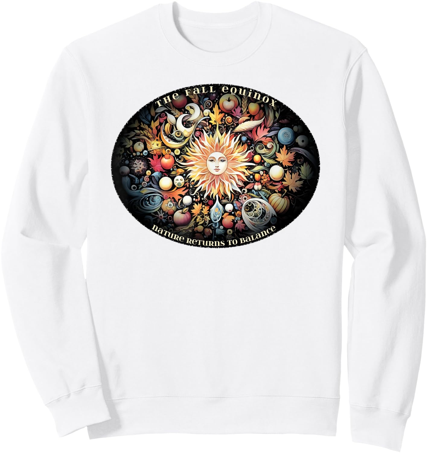 The Autumn Fall Equinox Nature Returns To Balance Sweatshirt - Sweatshirt | White