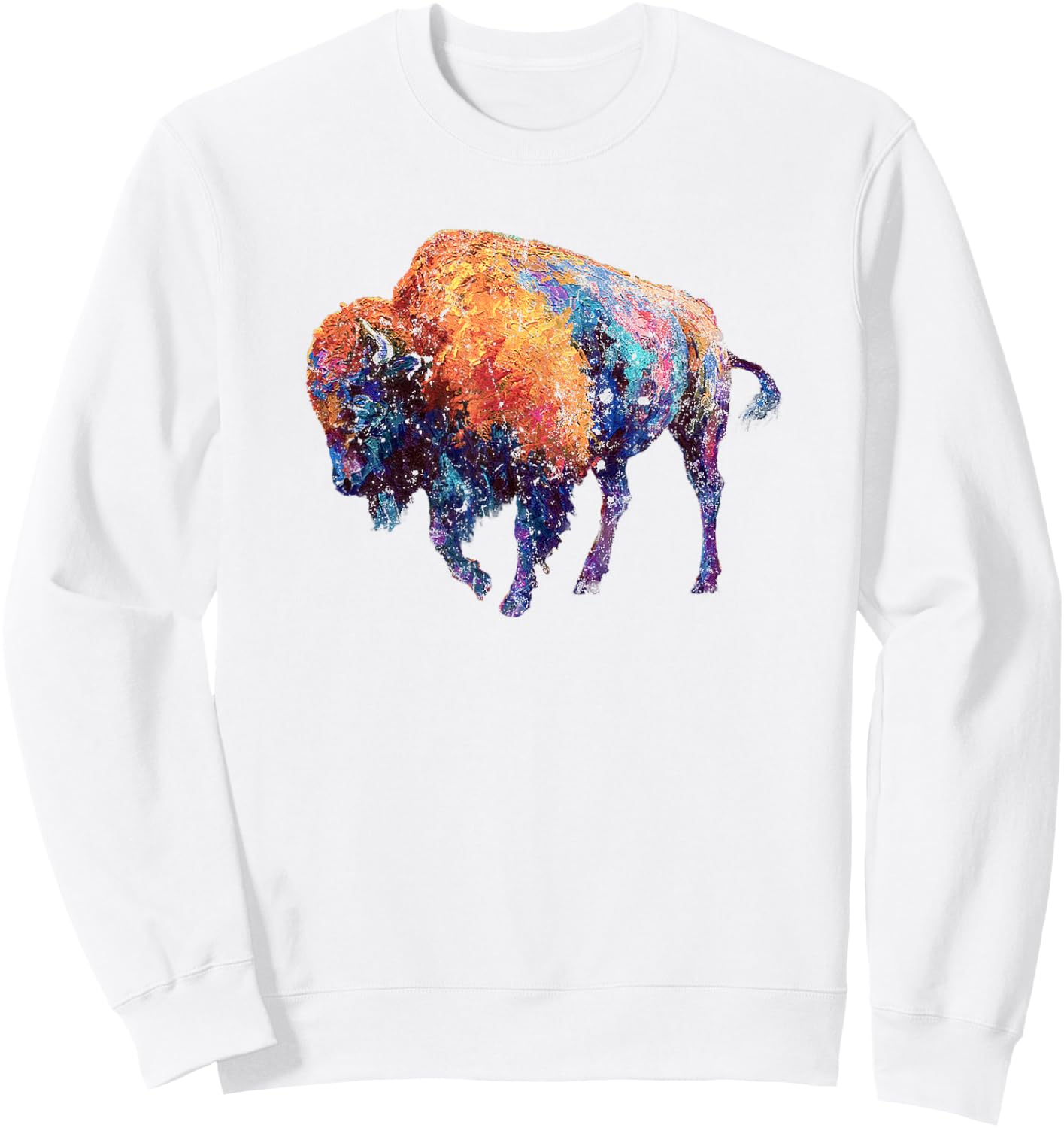 Buffalo American Bison Western Gift Sweatshirt - Sweatshirt | White