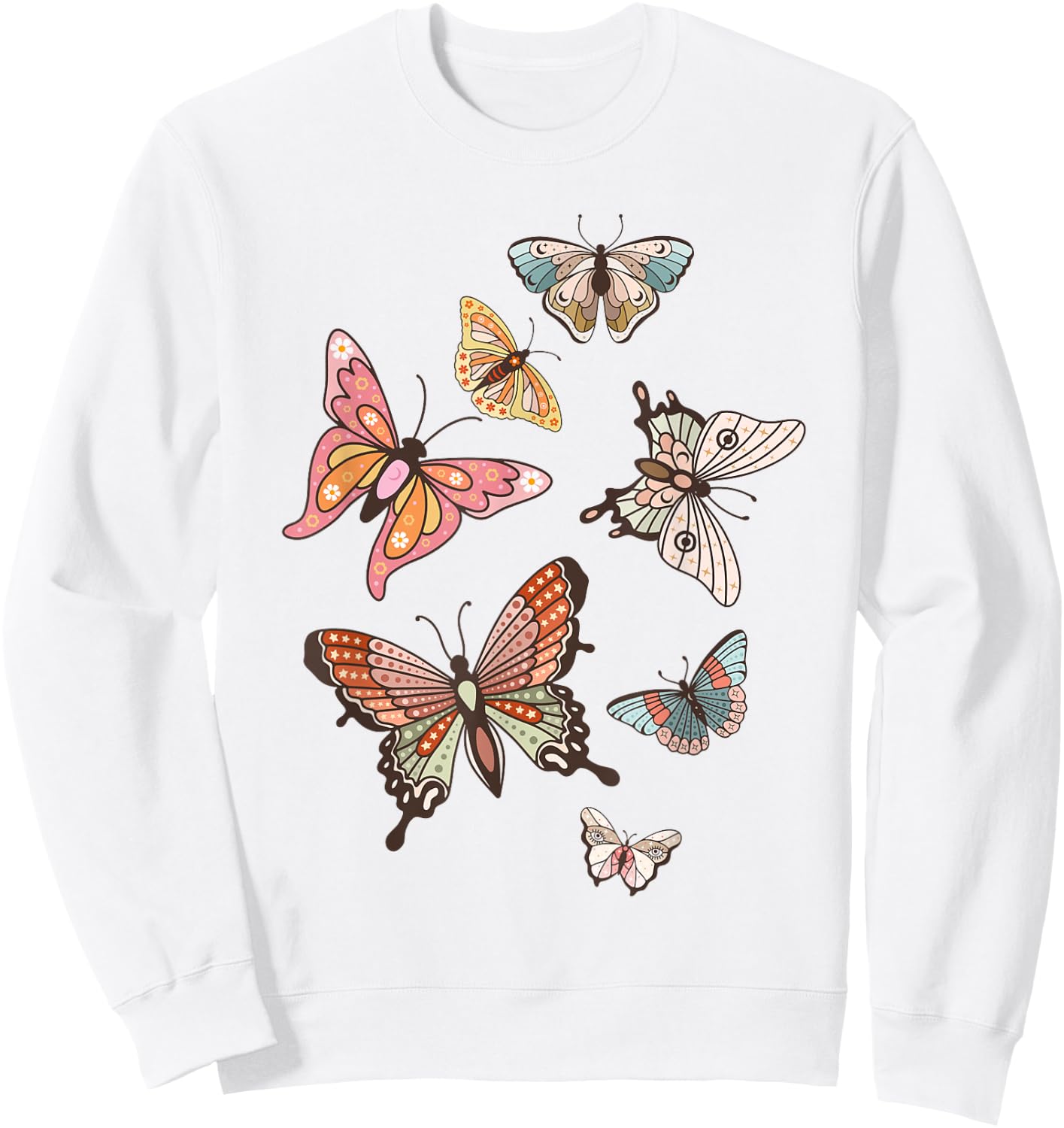 Groovy Butterflies - Butterfly Lover Gardener Entomologist Sweatshirt - Sweatshirt | White