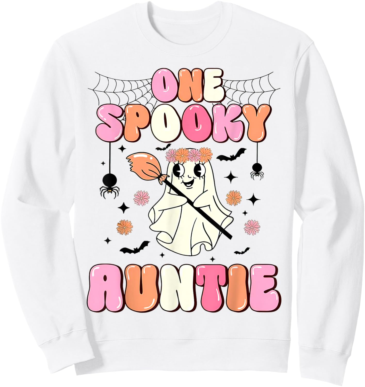 One Spooky Auntie, Spooky Halloween, Spooky Aunt Sweatshirt - Sweatshirt | White
