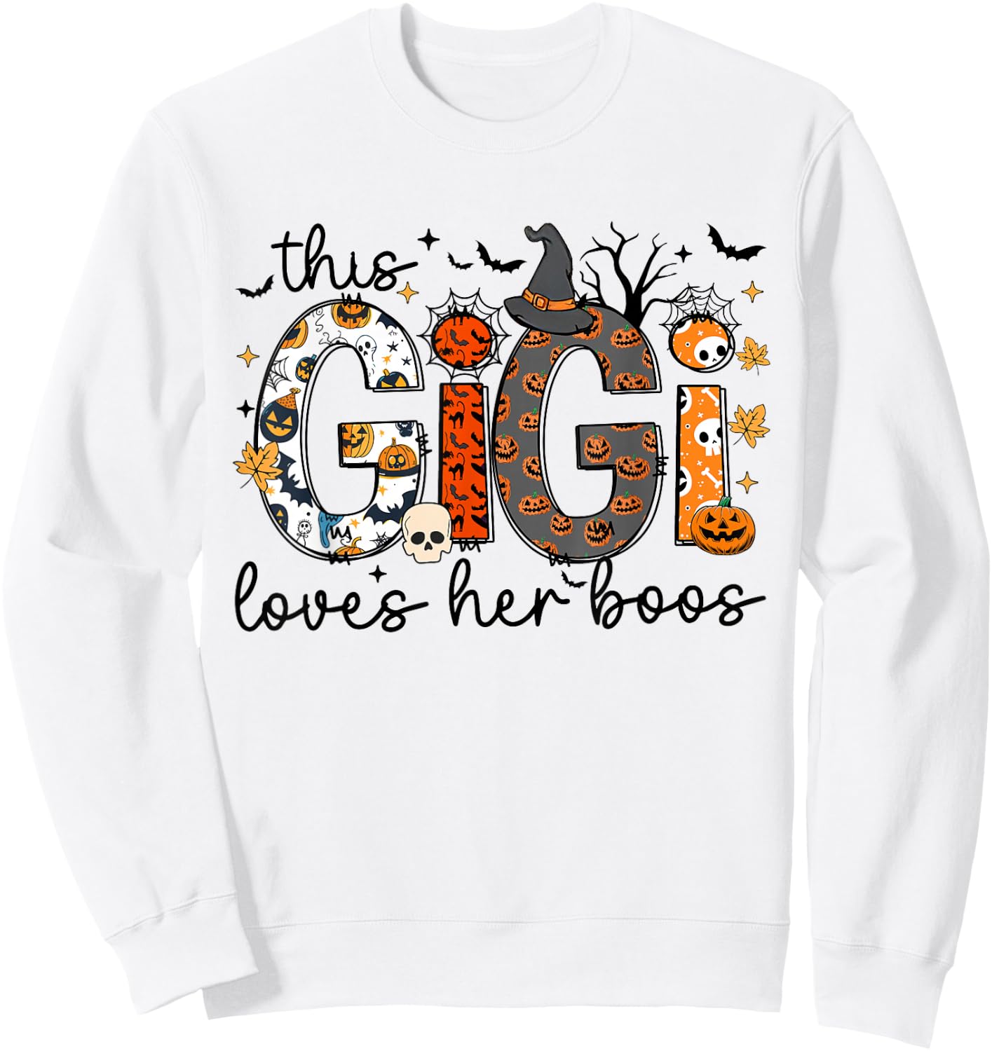 This Gigi Loves Her Boos Halloween Spooky Family Matching Sweatshirt - Sweatshirt | White