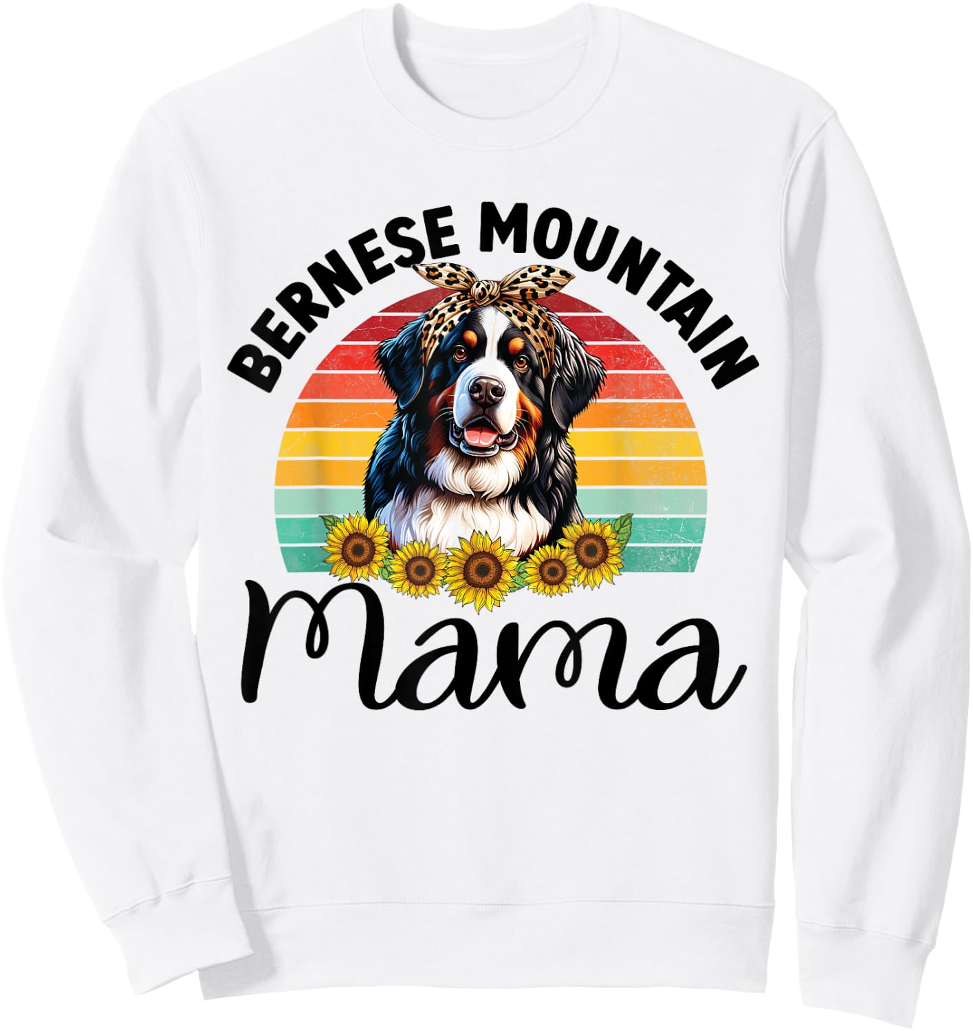 Vintage Bernese Mountain Mama Dog Lovers Floral Mother's Day Women Kids Sweatshirt - Sweatshirt | White