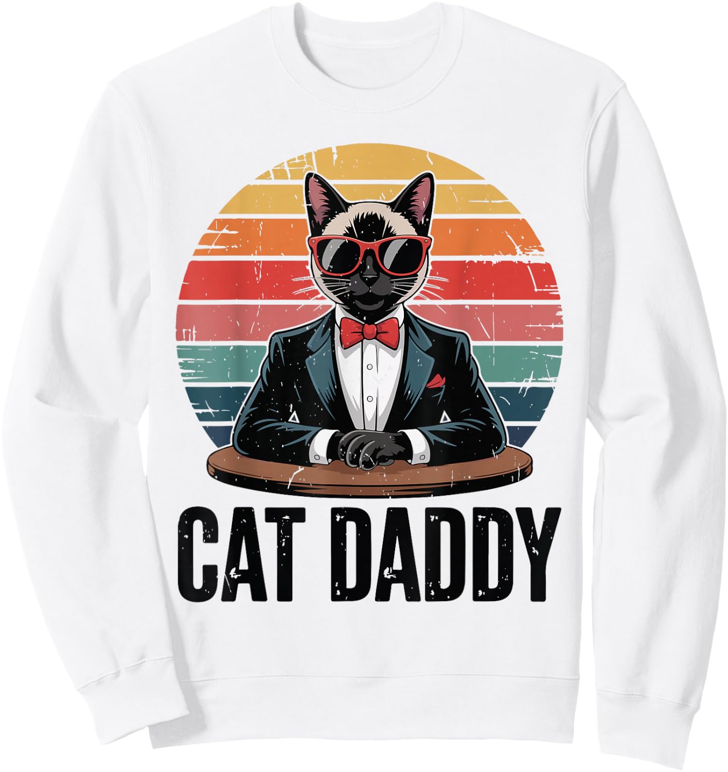 Daddy Siamese Cat Dad Father Day Gift from Wife Sweatshirt - Sweatshirt | White