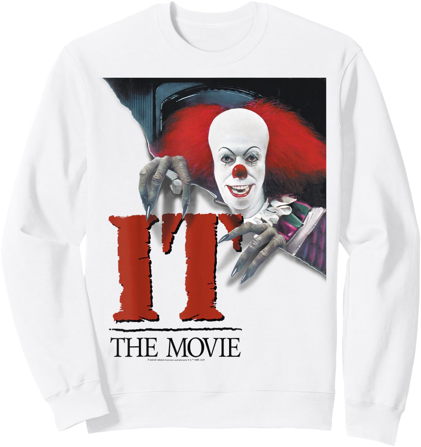 It Miniseries Pennywise Poster Logo Sweatshirt - Sweatshirt | White