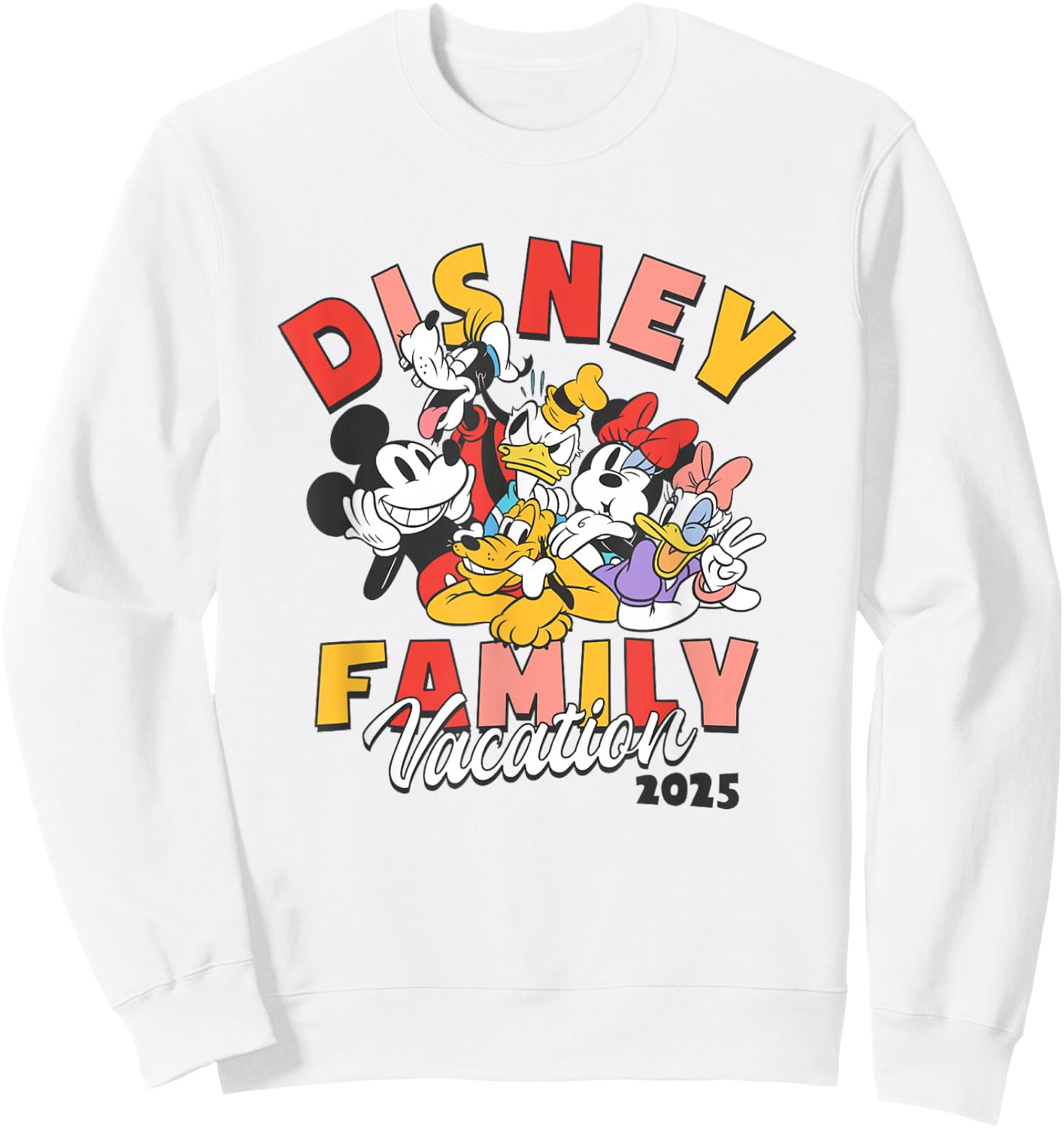 Disney Mickey and Friends Disney Family Vacation 2025 Logo Sweatshirt - Sweatshirt | White