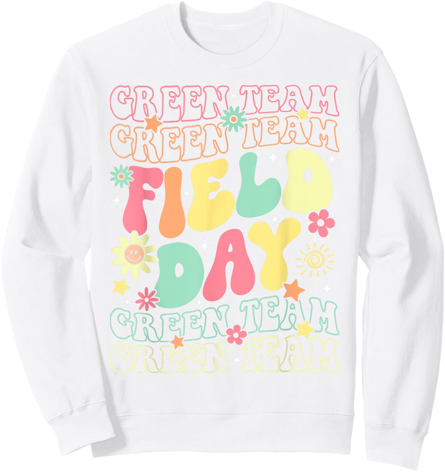 Field Day Green Team Color War Camp Team Game Competition Sweatshirt - Sweatshirt | White