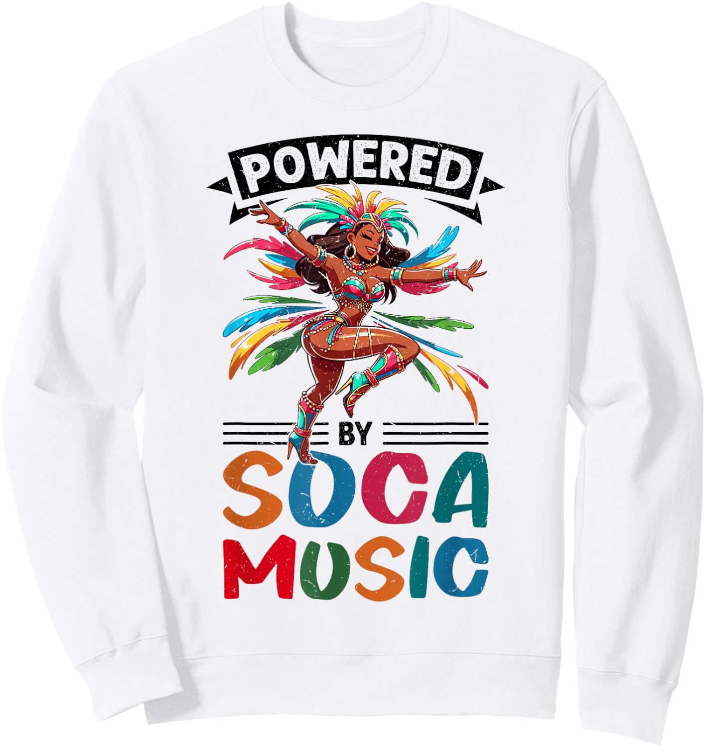 Caribbean Carnival Soca Dance Sweatshirt - Sweatshirt | White