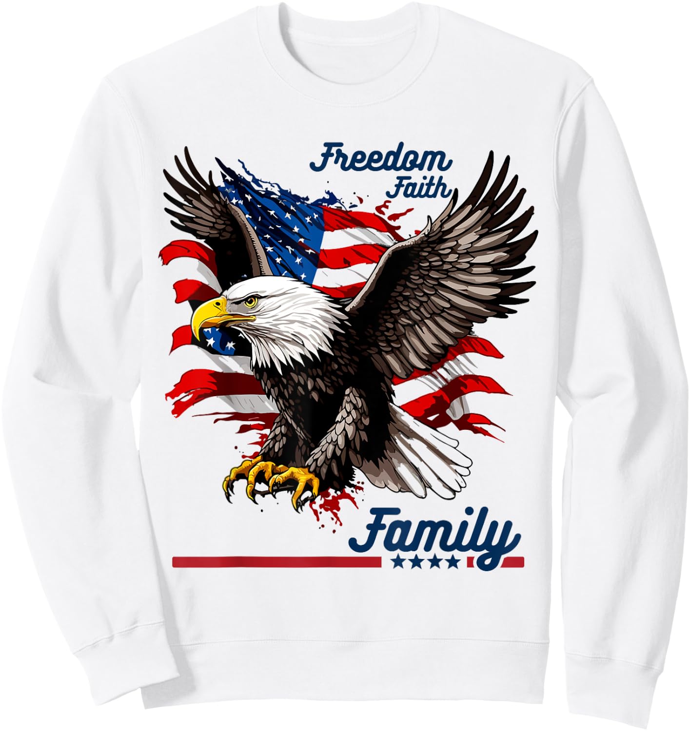Patriotic Bald Eagle USA Sweatshirt - Sweatshirt | White