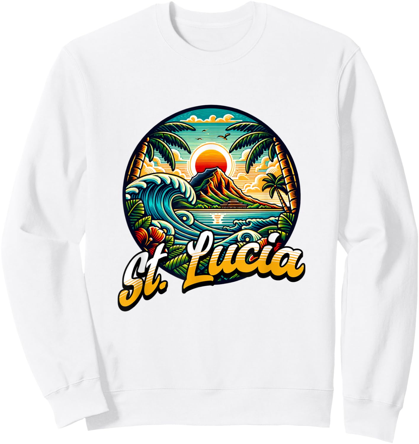 St. Lucia Island Souvenir Caribbean Sea St. Lucia Sweatshirt - Sweatshirt | White