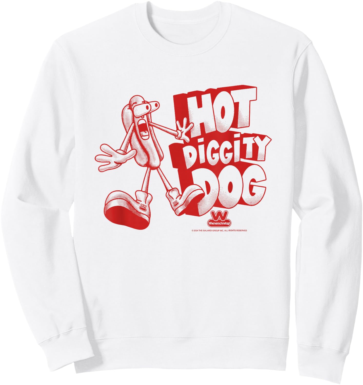 Wienerschnitzel Hot Diggity Dog The Delicious One Vintage Sweatshirt - Sweatshirt | White