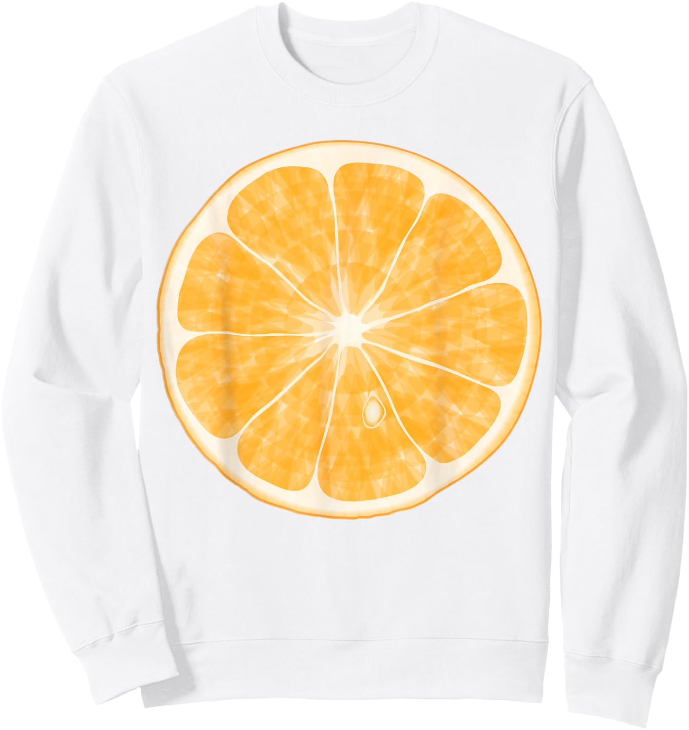Sliced Orange Fruit Halloween Funny Halloween Design Sweatshirt - Sweatshirt | White