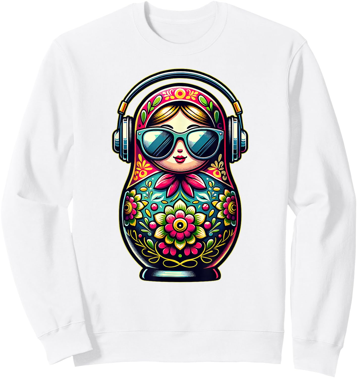 Russian Matryoshka Music Russia Russian Matryoshka Sweatshirt - Sweatshirt | White