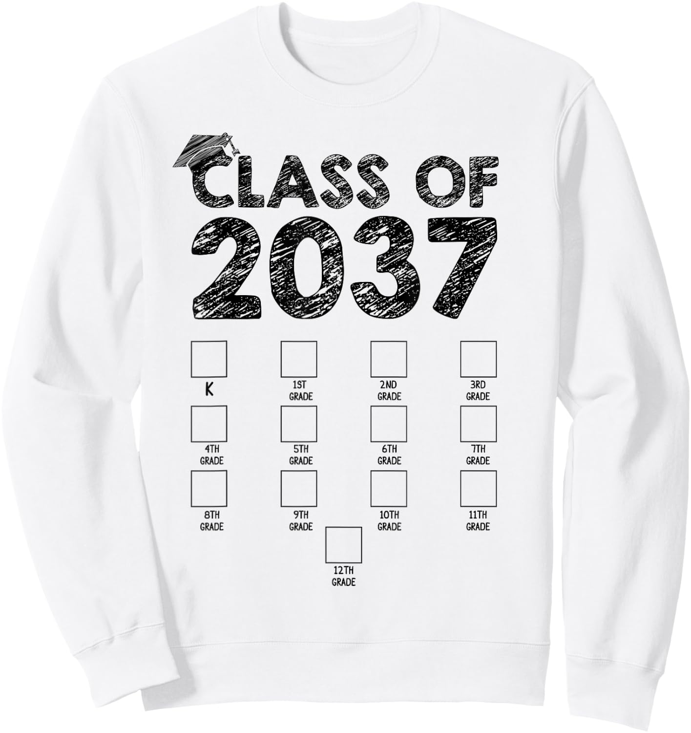 Class of 2037 Grow With Me First Day School Back to School Sweatshirt - Sweatshirt | White