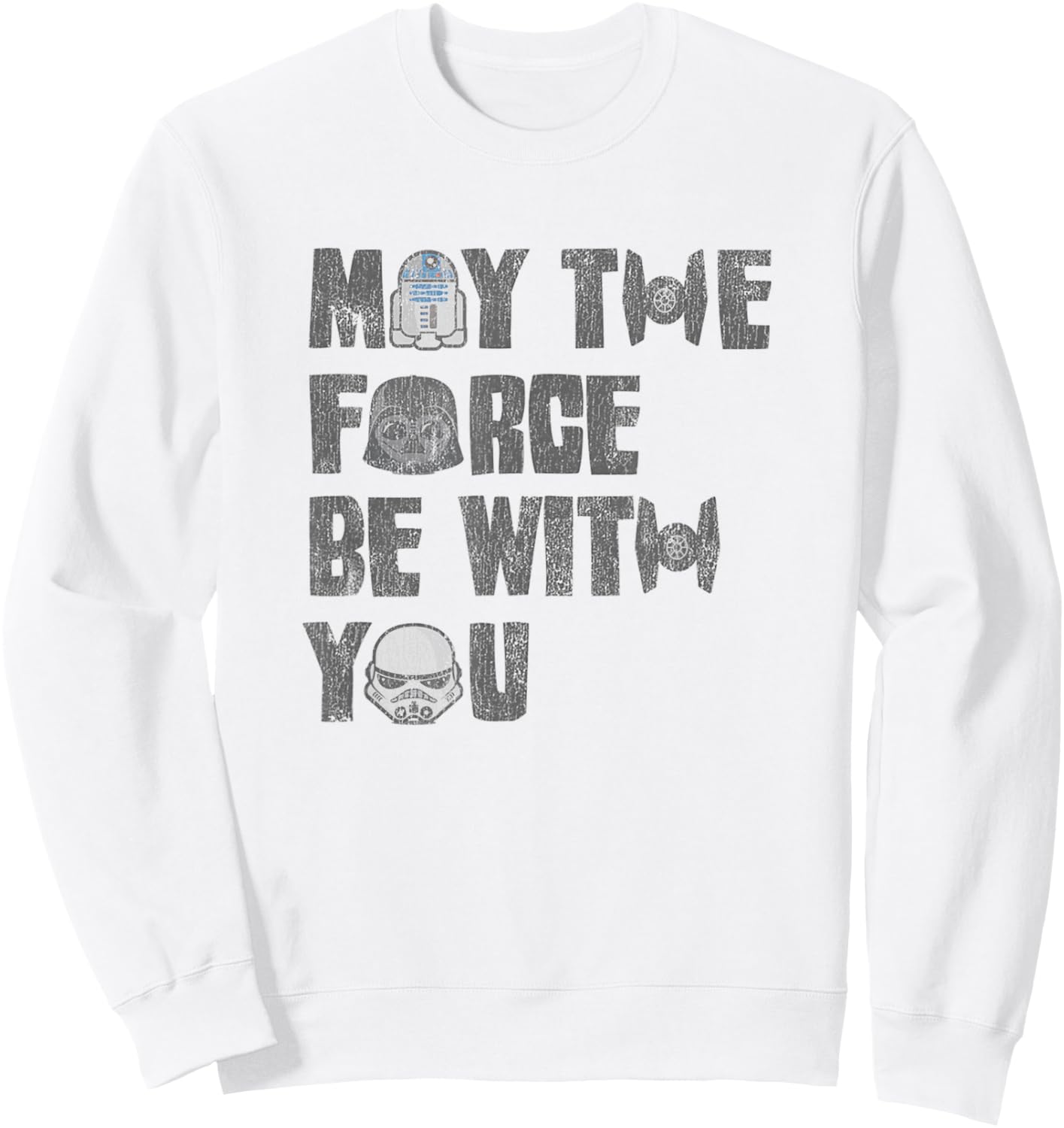 Star Wars Classic May The Force Be With You Vintage Faces Sweatshirt - Sweatshirt | White