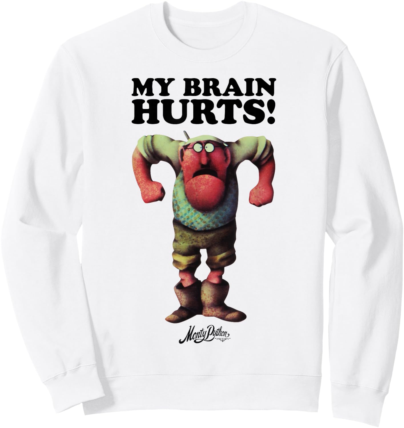 Monty Python Official Gumby My Brain Hurts Sweatshirt - Sweatshirt | White