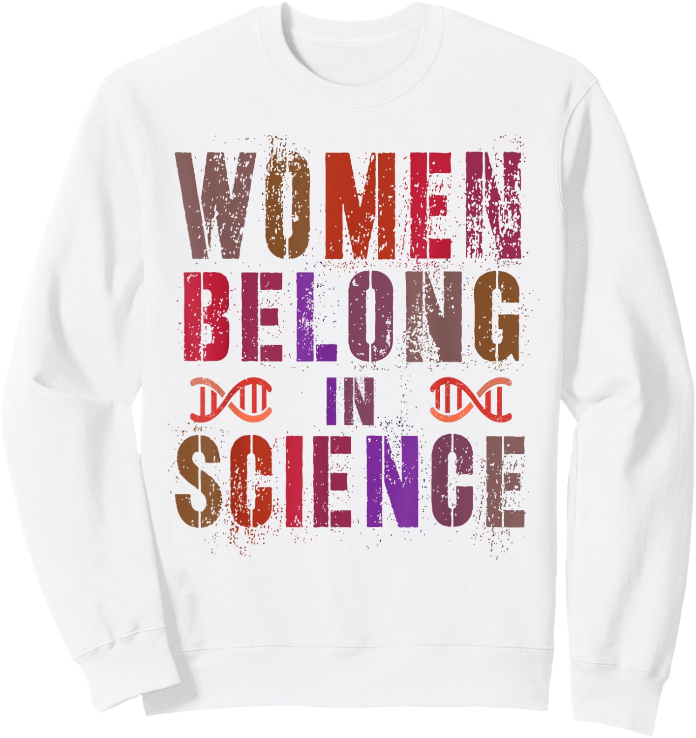 Girls WOMEN BELONG In SCIENCE Pink Technology Squad Engineer Sweatshirt - Sweatshirt | White