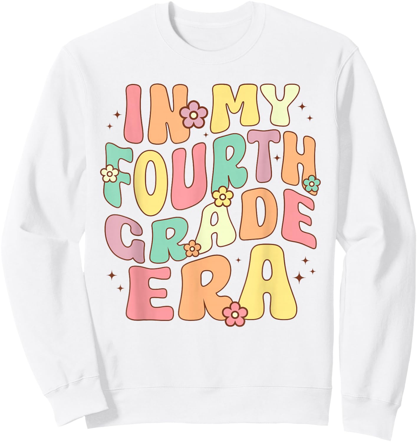 In My Fourth Grade Era 4th Grade Groovy Back to School Sweatshirt - Sweatshirt | White