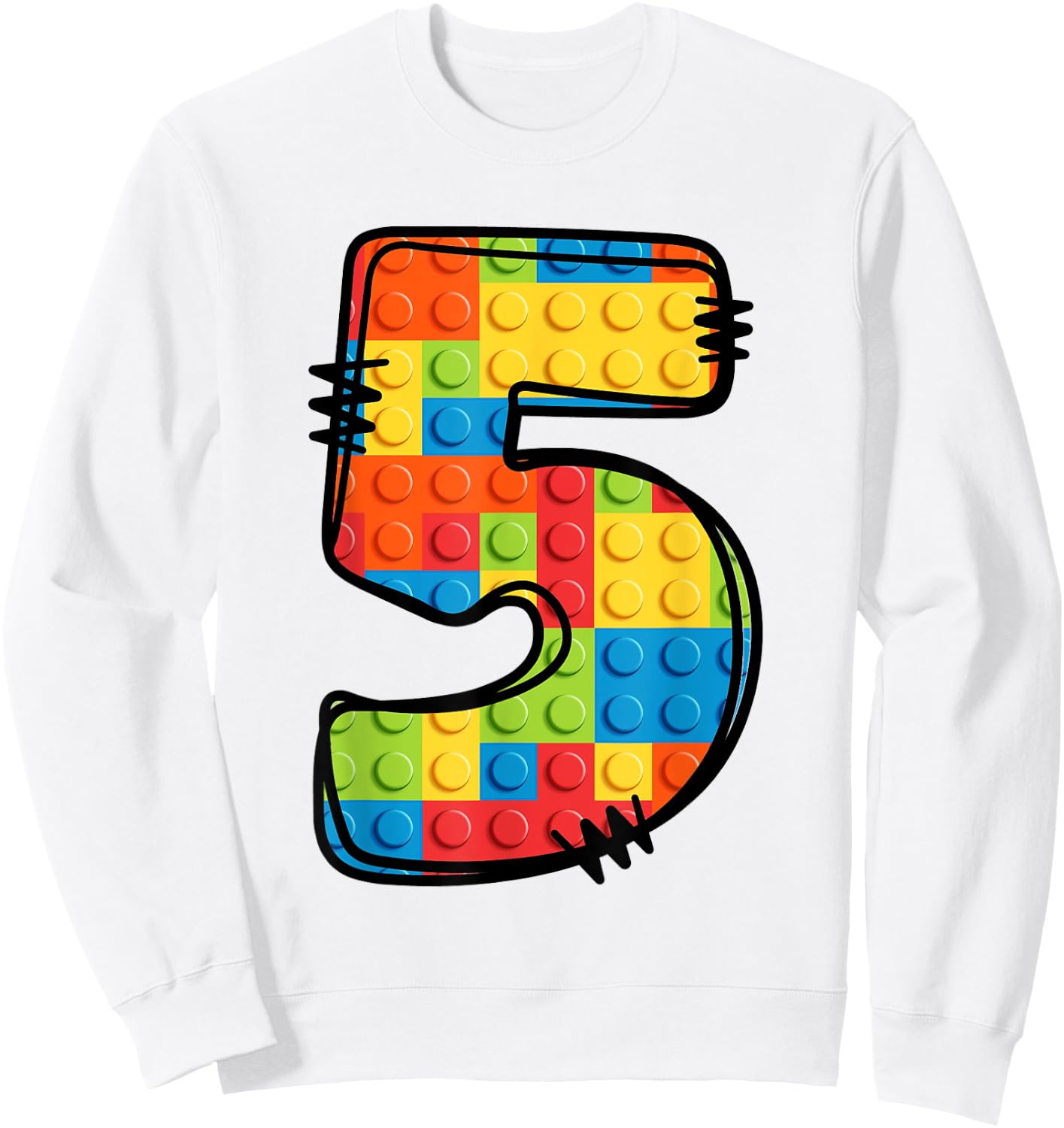 5 Year Old Blocks Building Master Builder 5th Birthday Sweatshirt - Sweatshirt | White