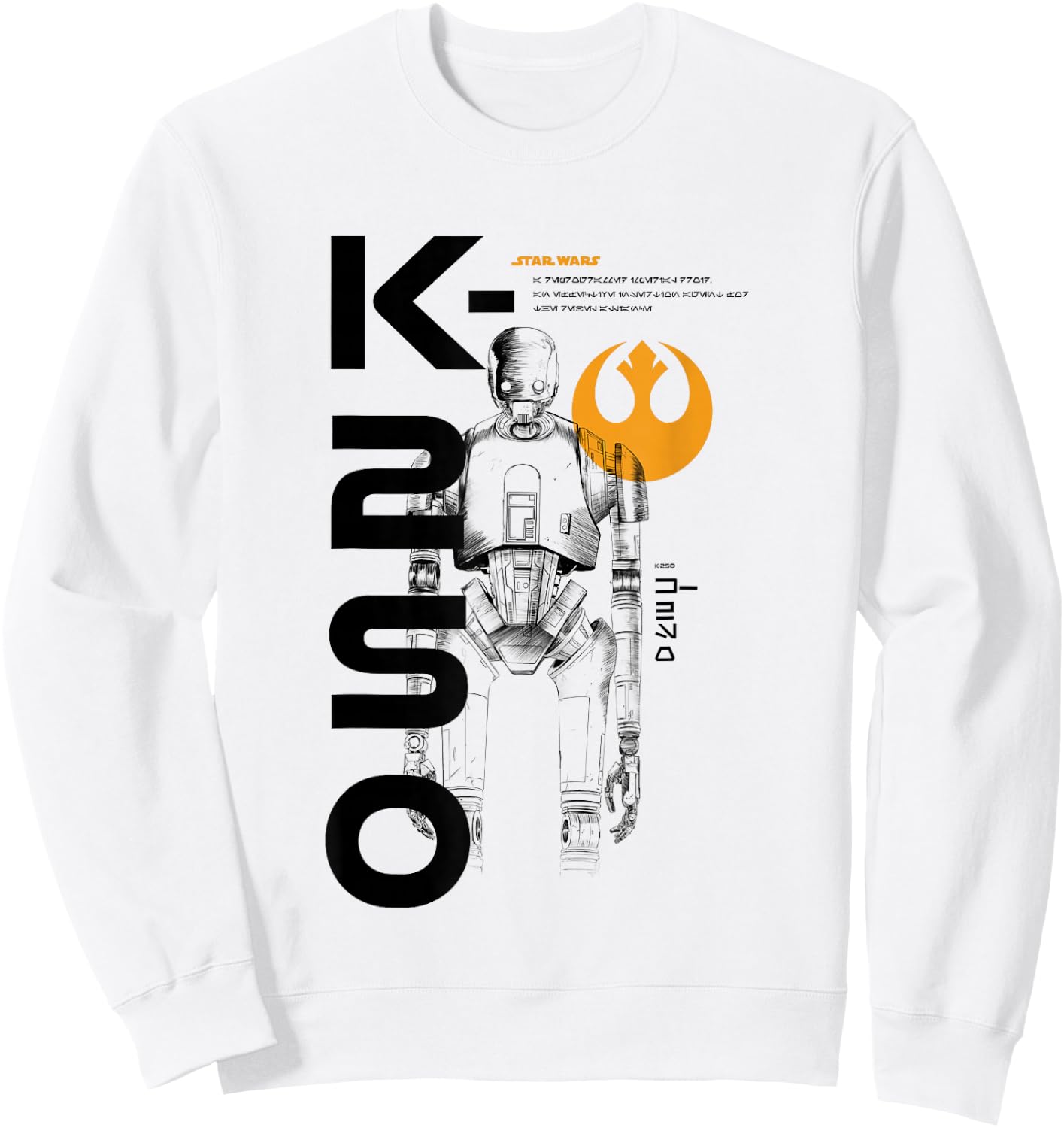 Star Wars Rogue One Iconic K-2SO Droid Retro Chest Poster V2 Sweatshirt - Sweatshirt | White