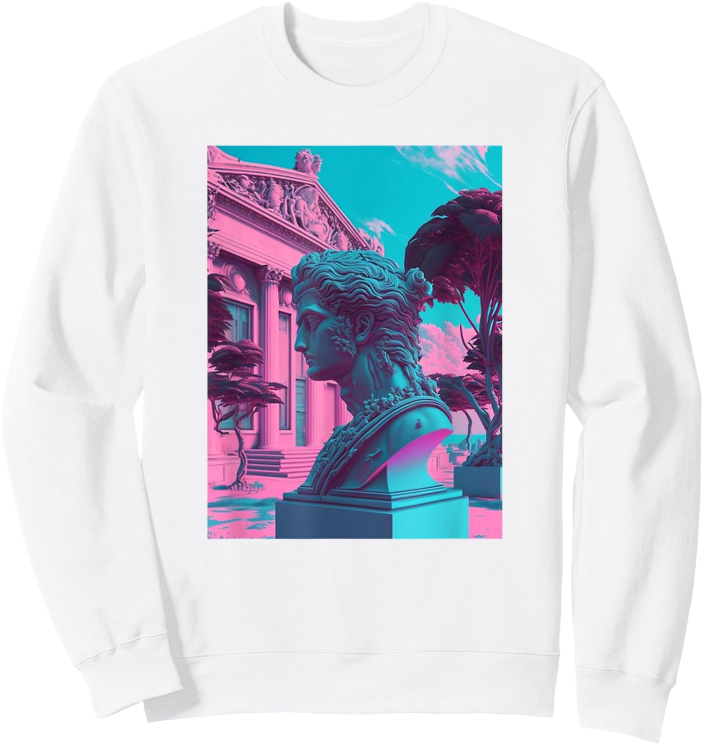 Vaporwave Aesthetic - Trippy Vapor Wave Sweatshirt - Sweatshirt | White