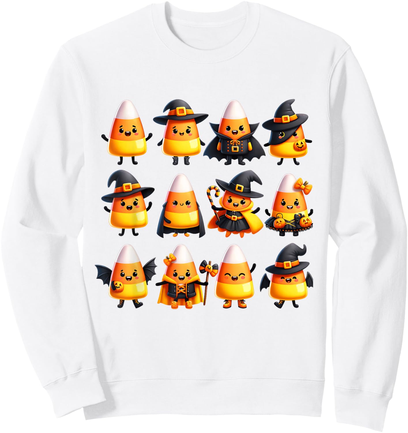 Adorable Halloween Candy Corn Characters in Costumes Sweatshirt - Sweatshirt | White