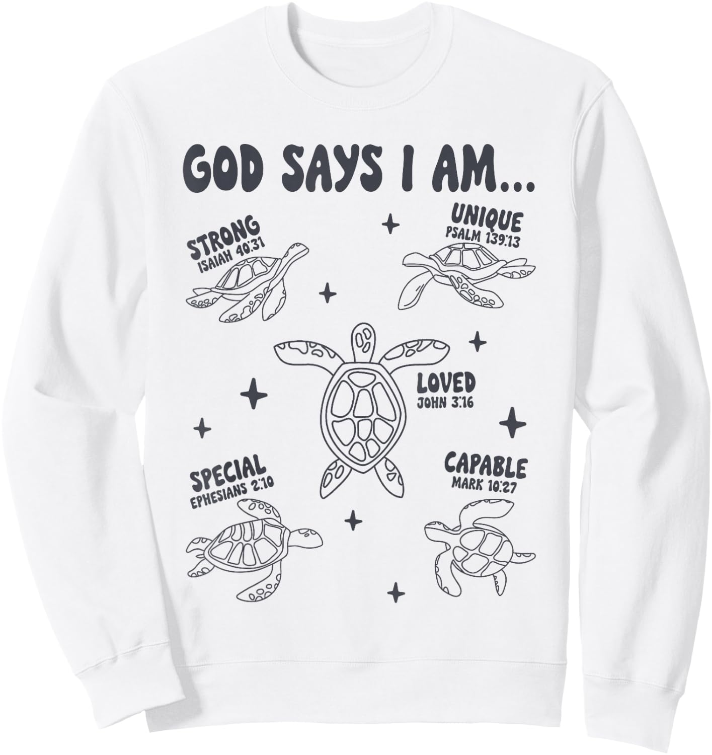 God Says I Am Sea Turtle Lover Men Women Christian Sweatshirt - Sweatshirt | White