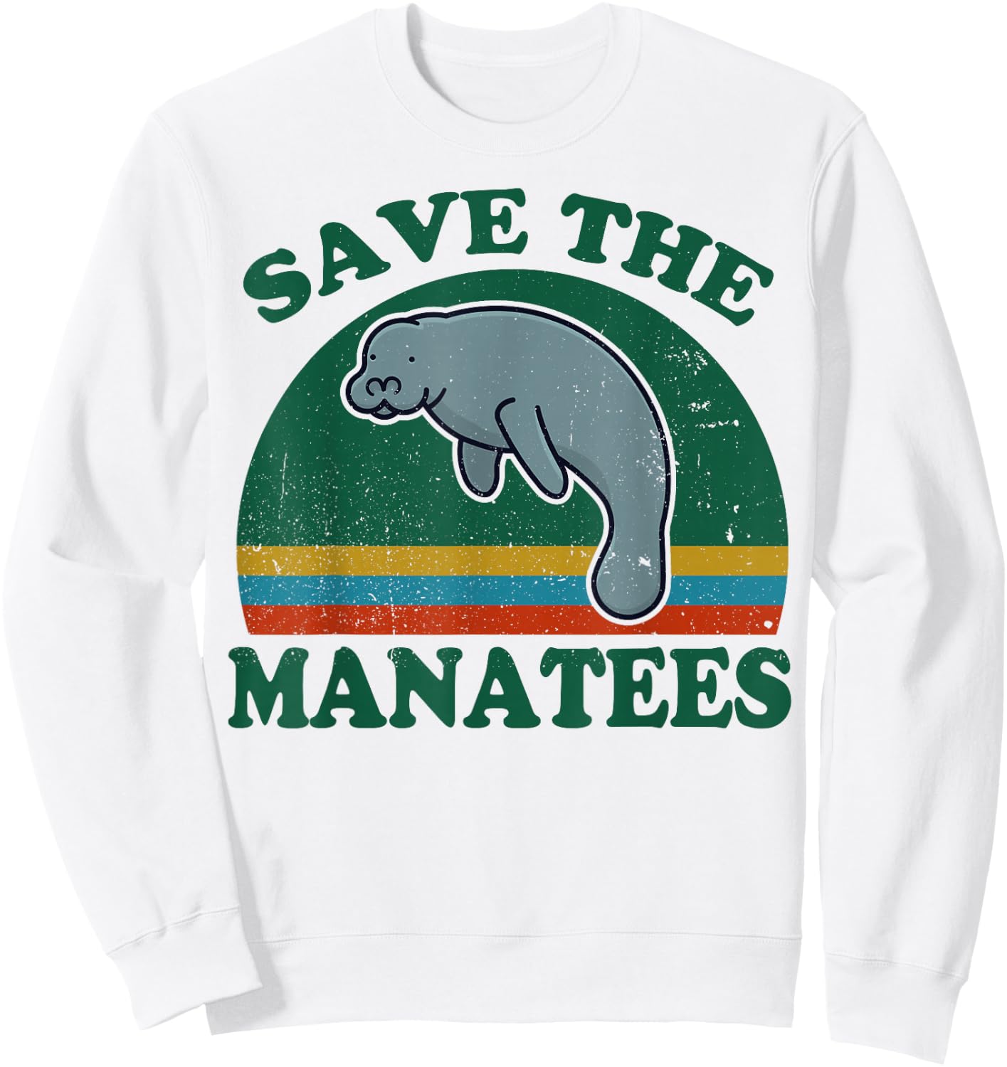 Manatee-Shirt Save The Manatee Funny Chubby Mermaid Gift Sweatshirt - Sweatshirt | White