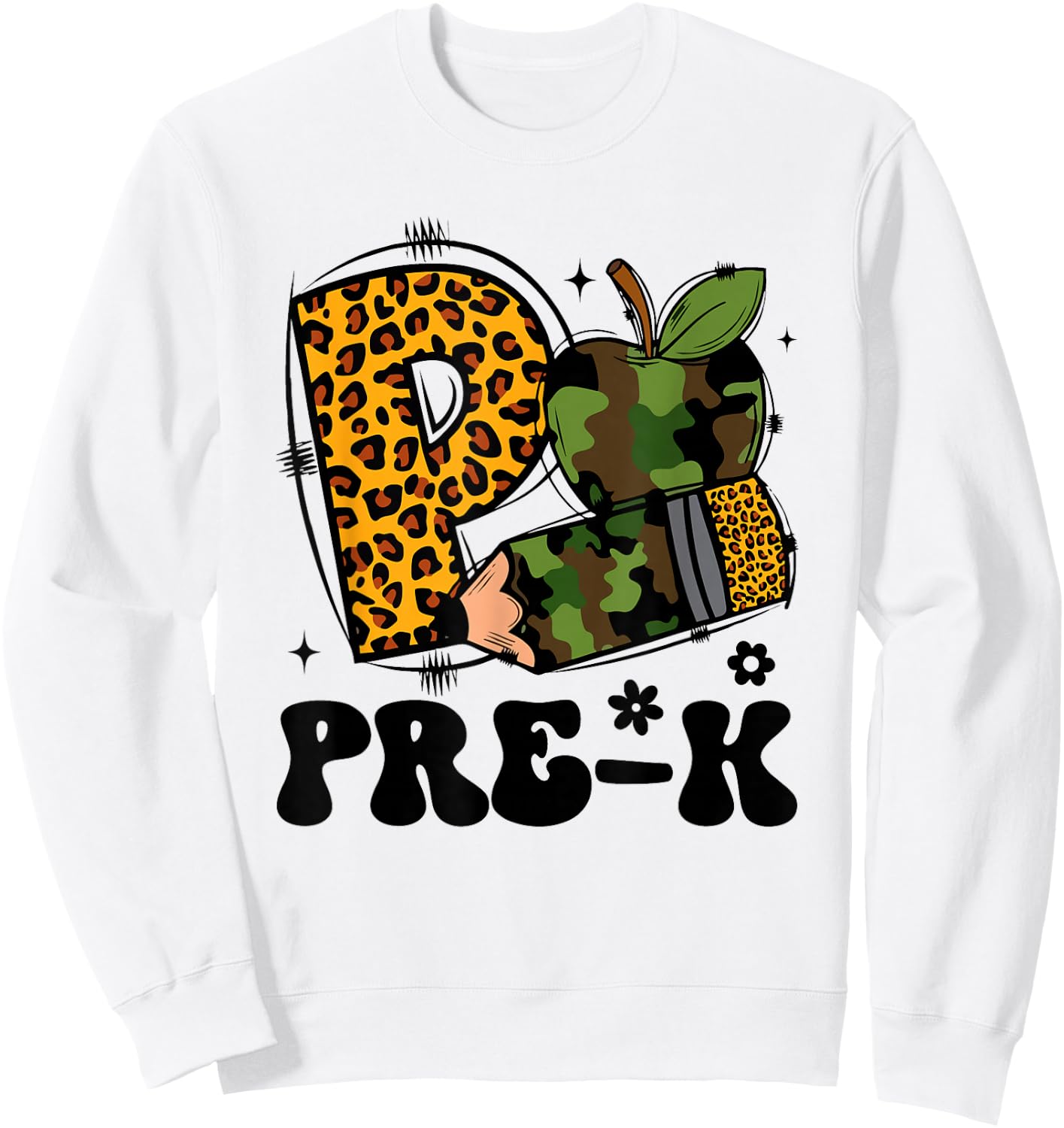 Cute Camo Pre K Back To School Funny Teacher Kid Preschool Sweatshirt - Sweatshirt | White