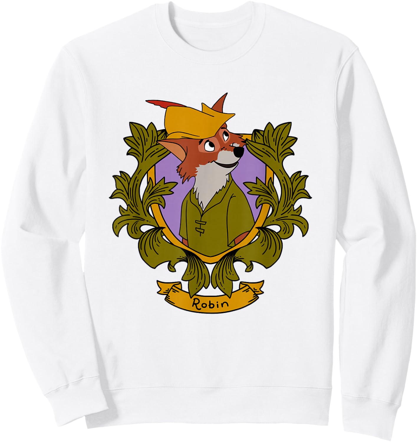 Disney Robin Hood Robin Vintage Floral Portrait Sweatshirt - Sweatshirt | White