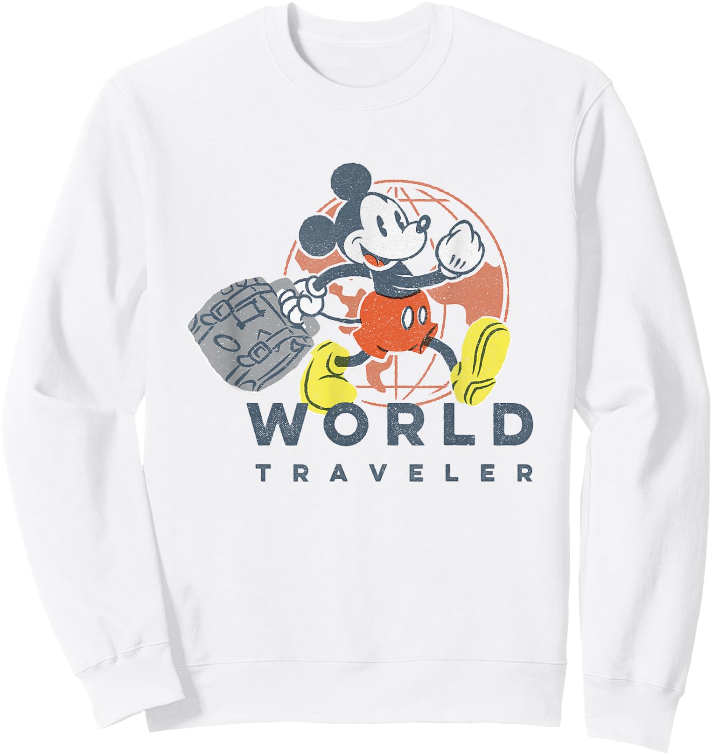 Disney Mickey and Friends World Traveler Retro Mickey Logo Sweatshirt - Sweatshirt | White