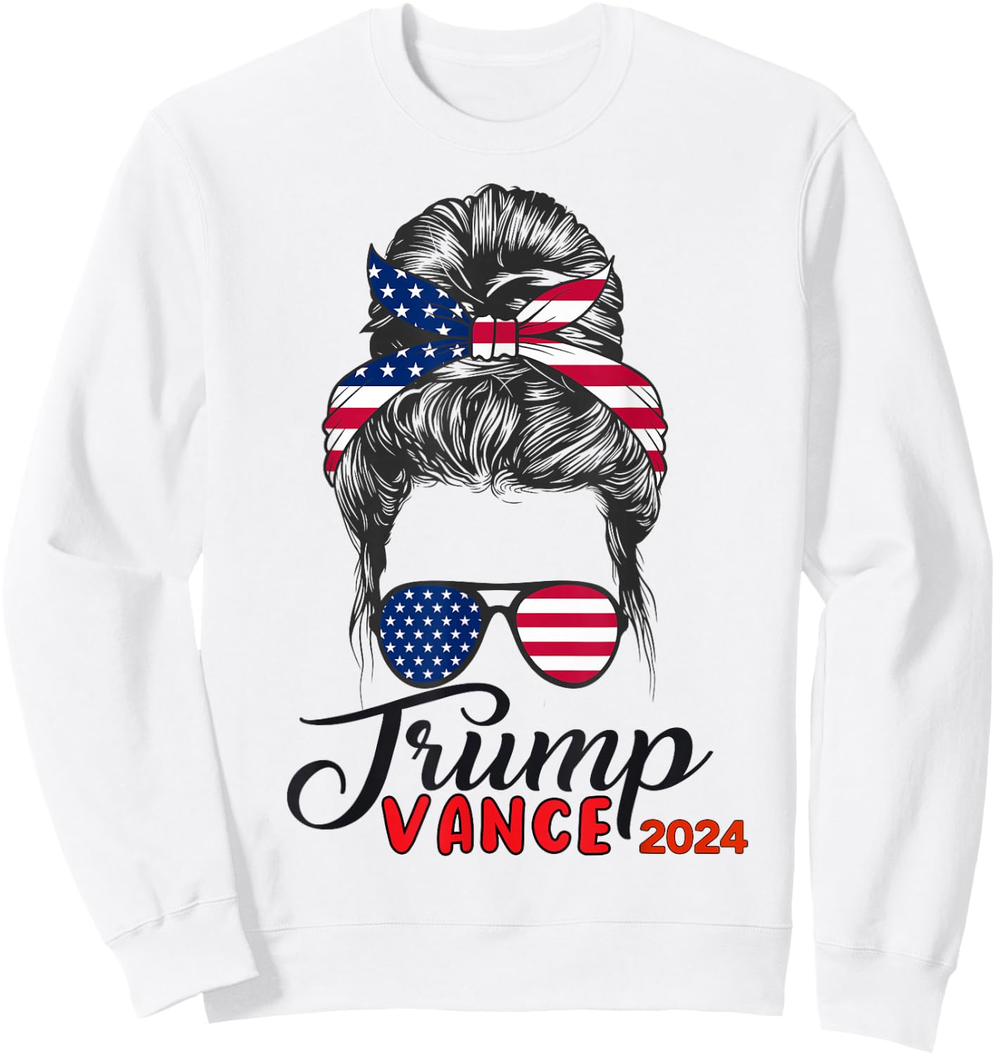 Trump Vance 2024 Trump Girl USA Flag Sweatshirt - Sweatshirt | White