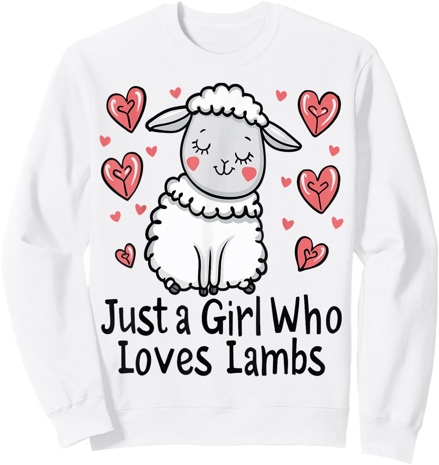 Funny Lamb Lovers Gift Just A Girl Who Loves Lambs Sweatshirt - Sweatshirt | White