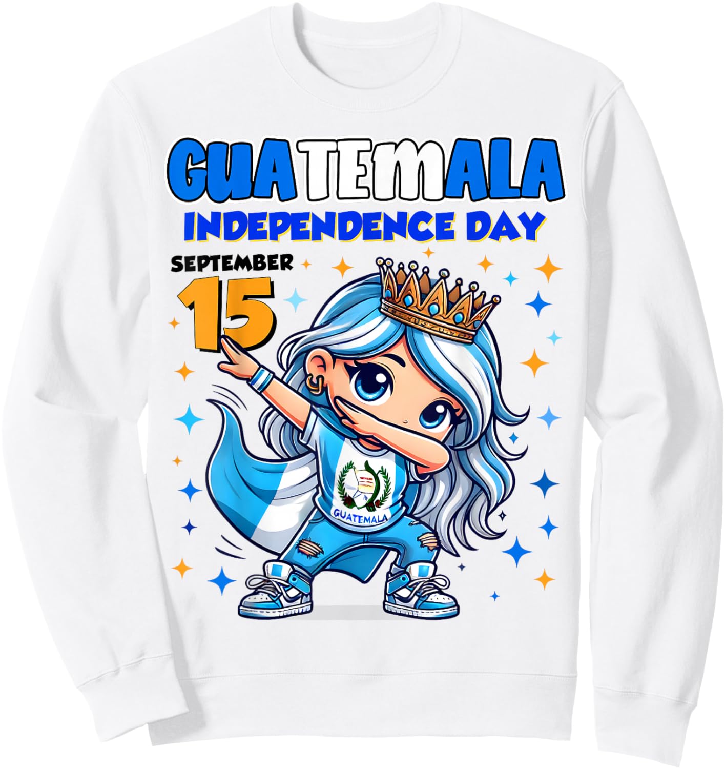 Guatemala Independence Day September 15 Celebration girls Sweatshirt - Sweatshirt | White