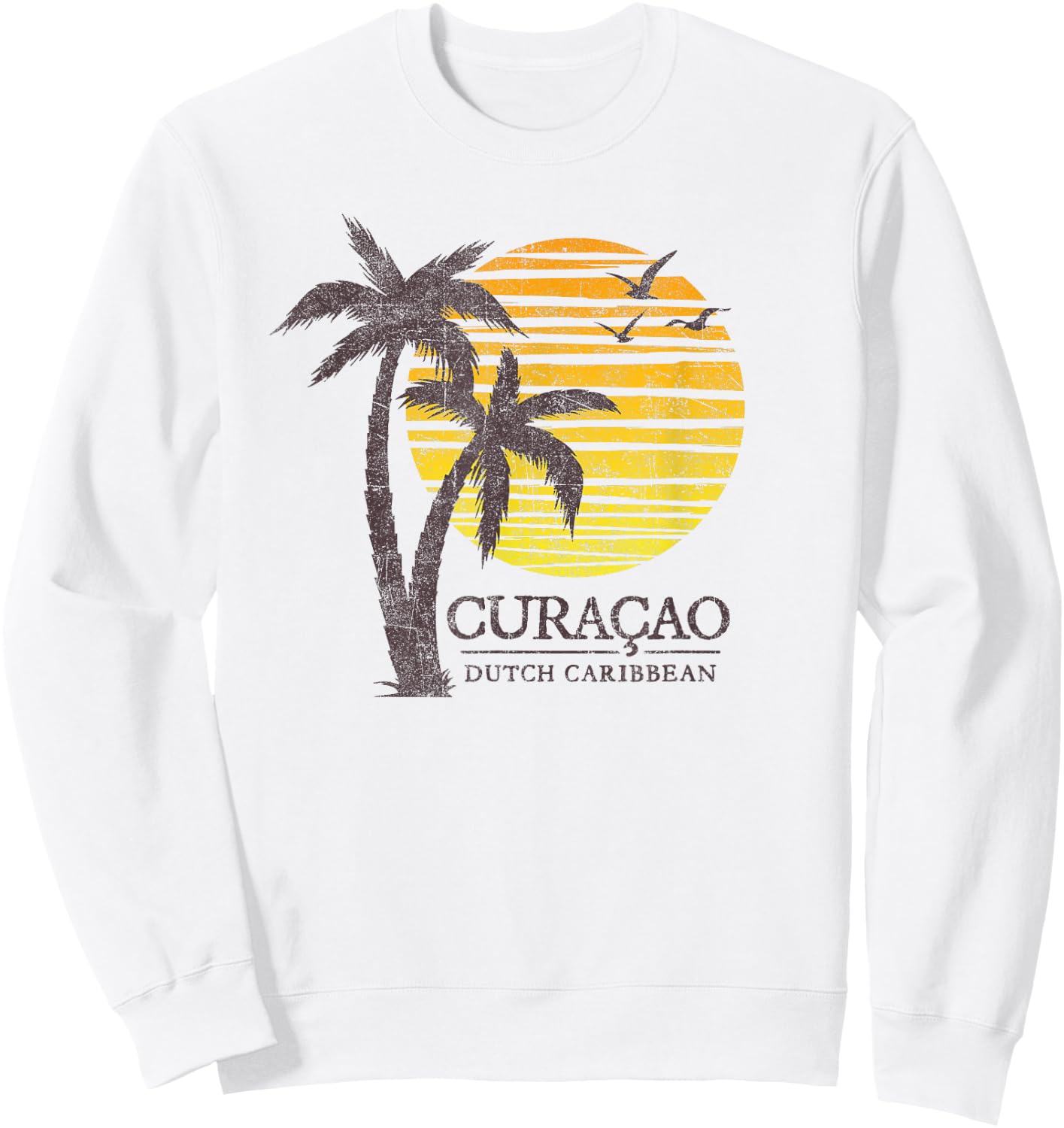 Curacao Dutch Antilles Beach Sunset Souvenir Sweatshirt - Sweatshirt | White