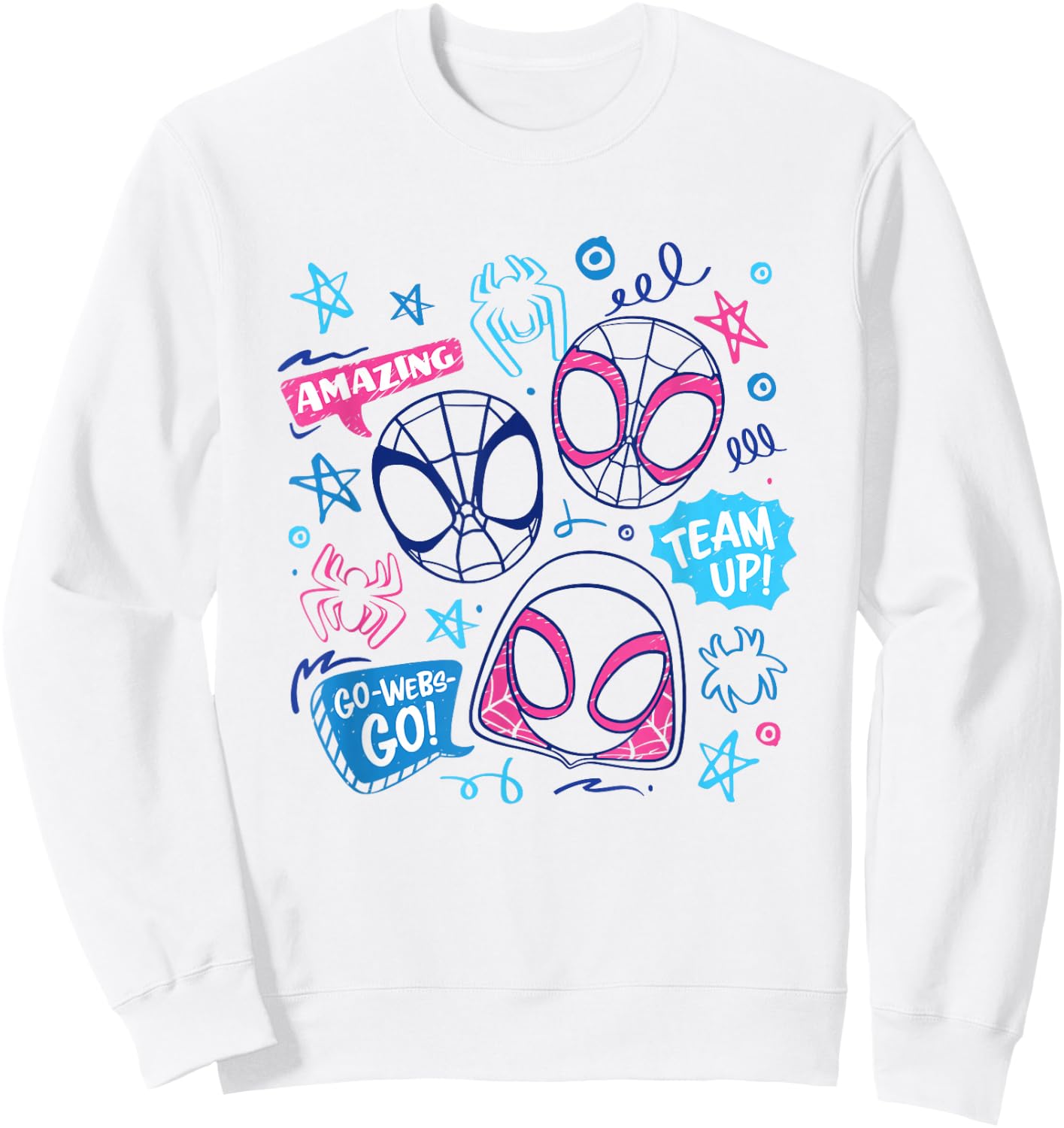 Marvel Spidey and His Amazing Friends Amazing Team Doodles Sweatshirt - Sweatshirt | White