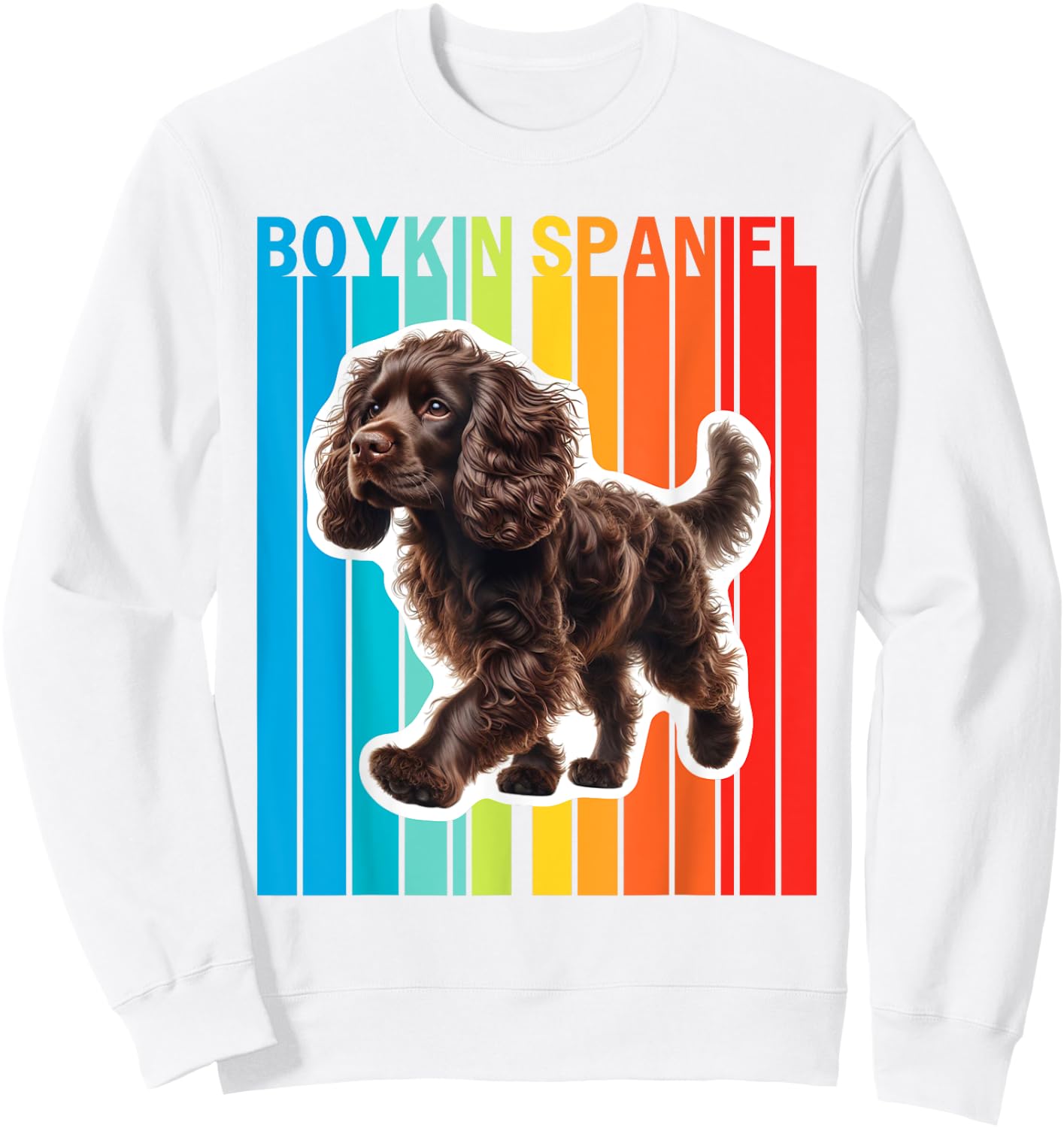 Colorful Boykin Spaniel Sweatshirt - Sweatshirt | White