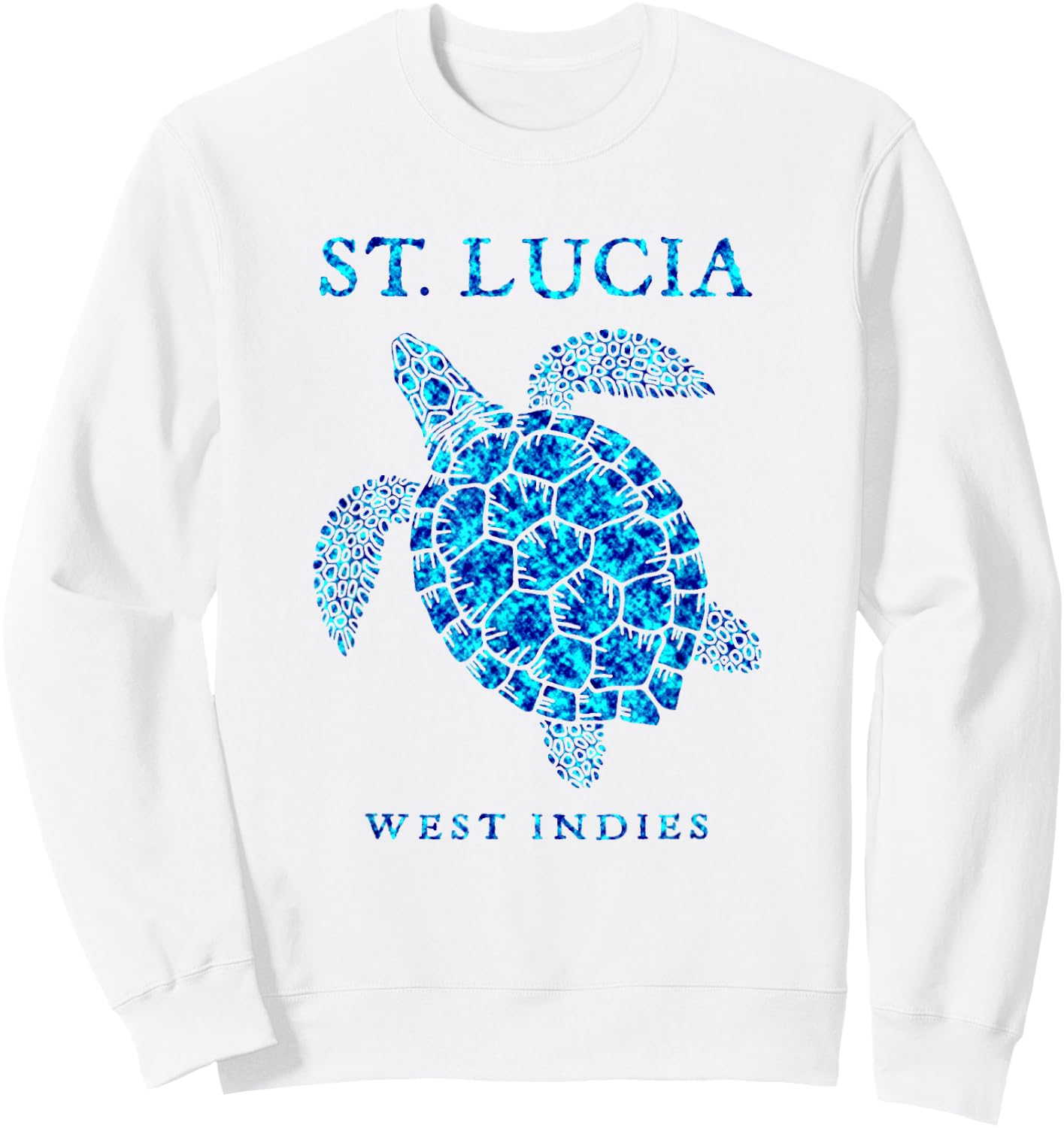 St Lucia Sea Turtle Beach Girls Boys Souvenir Vacation Sweatshirt - Sweatshirt | White