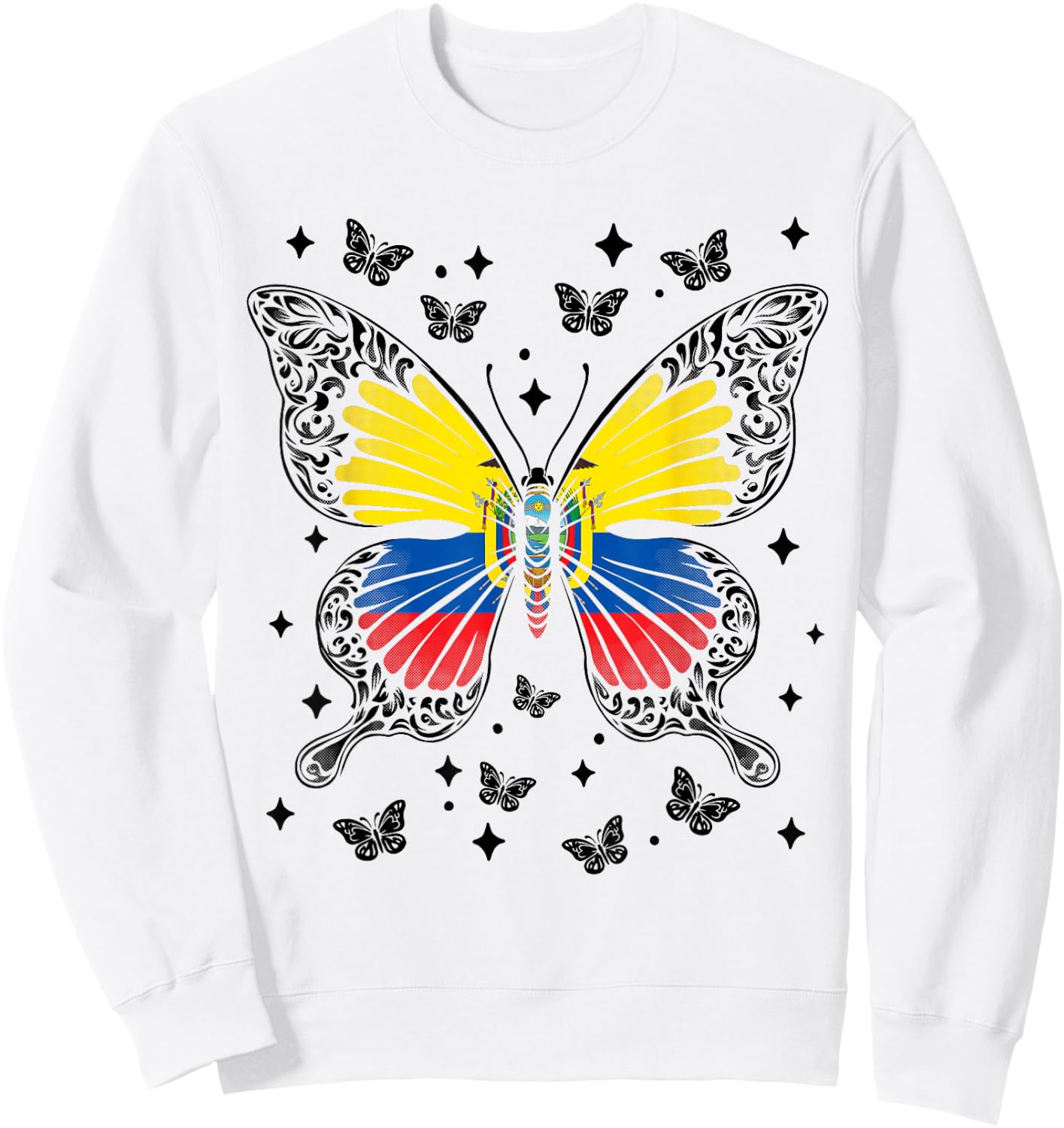 Ecuadorian Butterfly Ecuador Sweatshirt - Sweatshirt | White