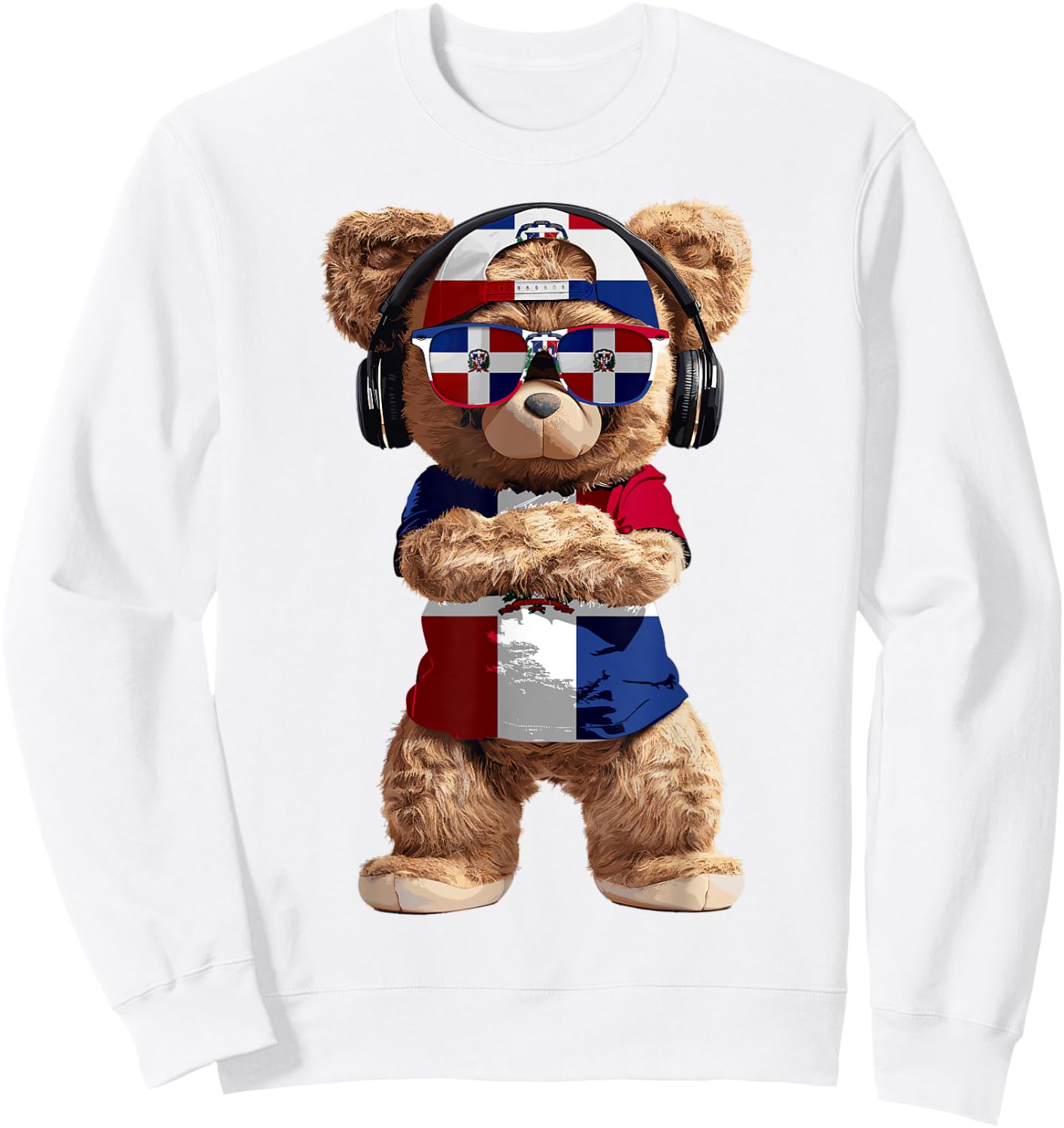 Dominican Republic Flag Souvenirs Bear Products Dominican Sweatshirt - Sweatshirt | White