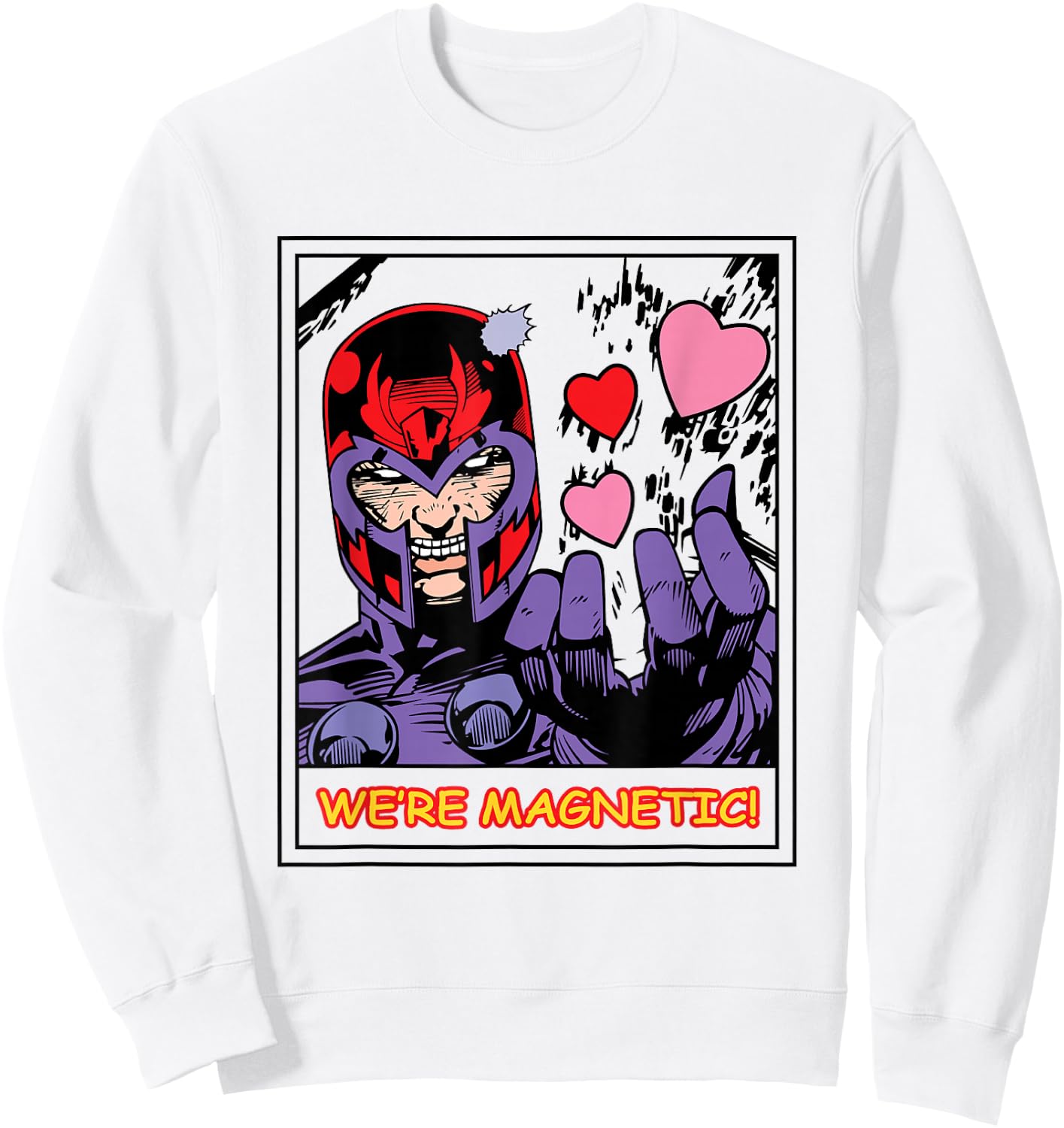 Marvel Valentine's Day We're Magnetic! Magneto Poster Sweatshirt - Sweatshirt | White