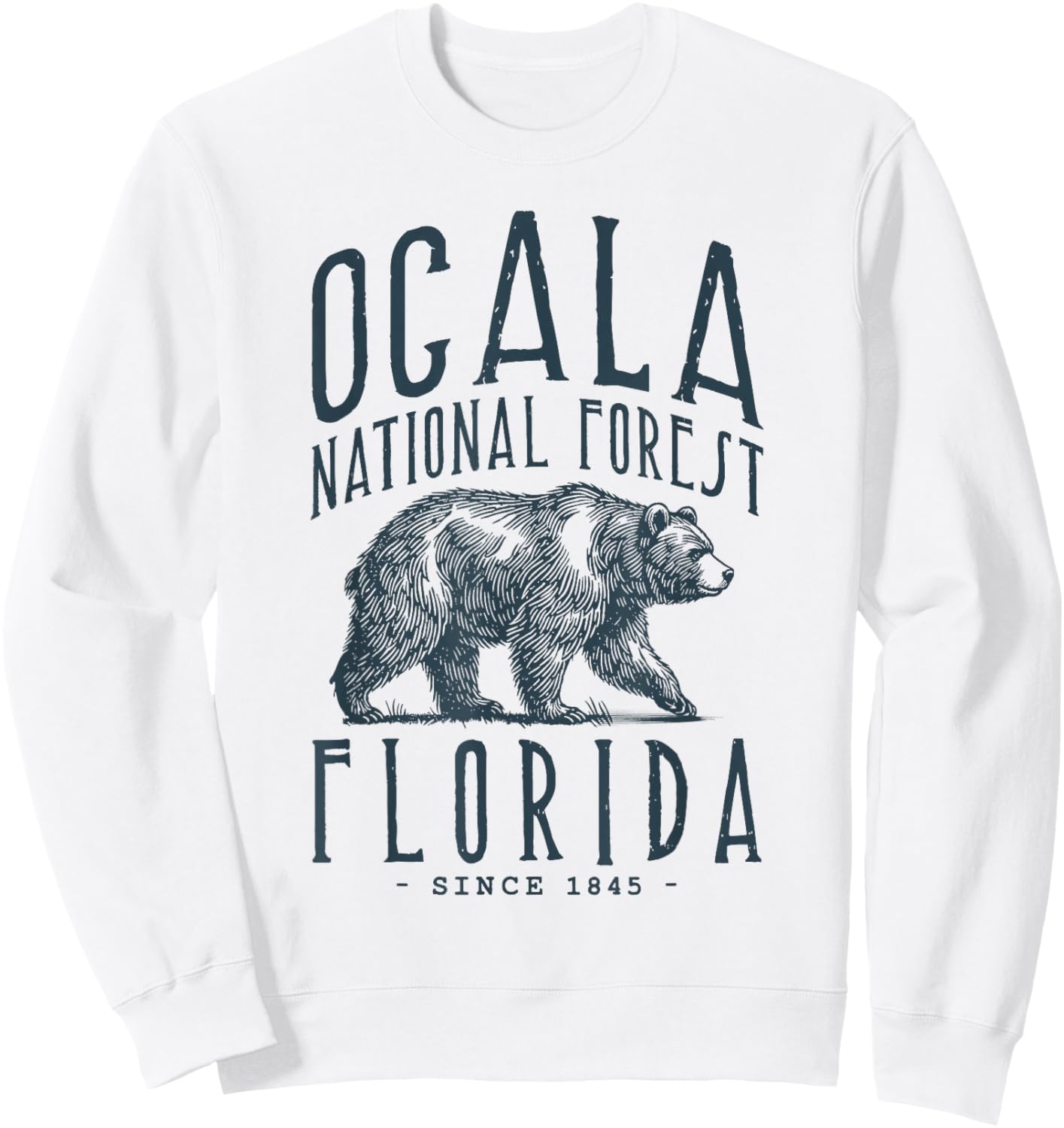 Ocala National Forest Florida. Bear Design Sweatshirt - Sweatshirt | White