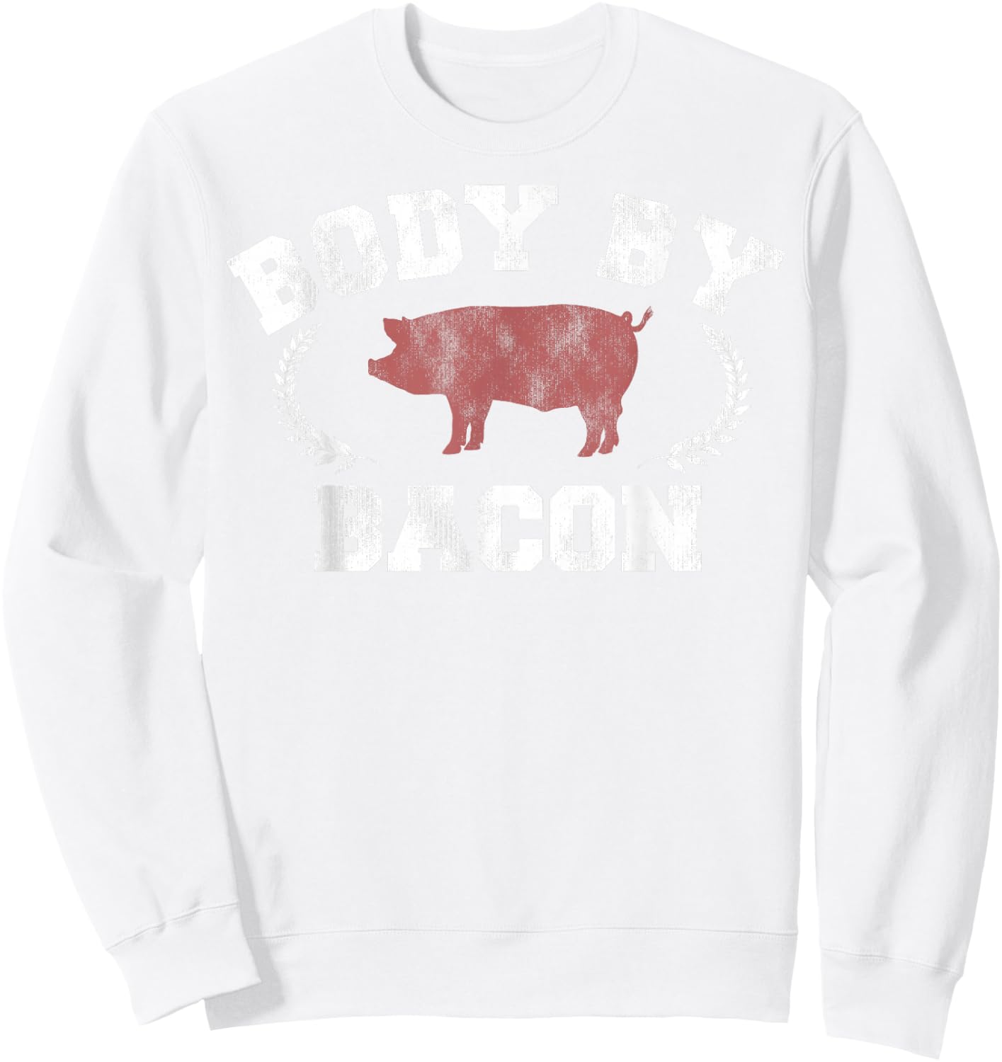 Body By Bacon Pig Vintage Collegiate Sweatshirt - Sweatshirt | White