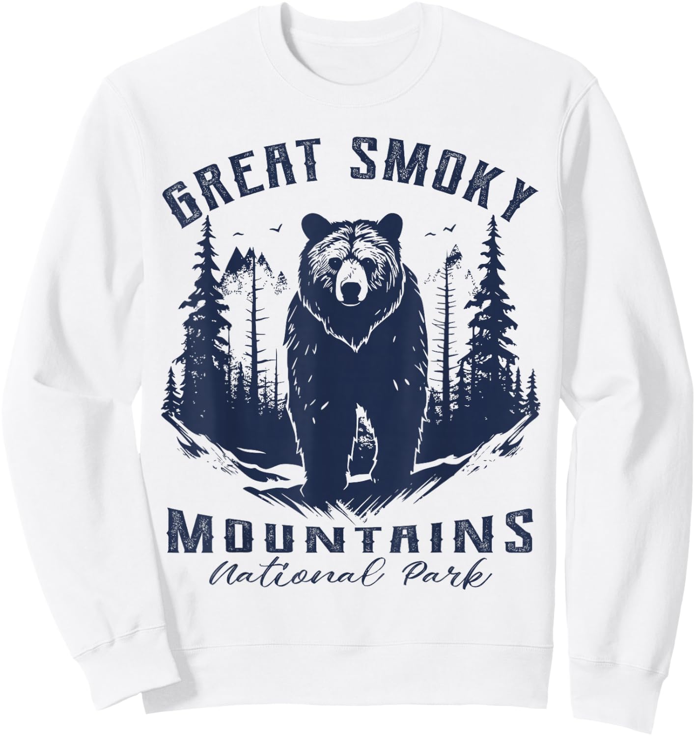 Vintage Great Smoky Mountains National Park kids Hiking Sweatshirt - Sweatshirt | White