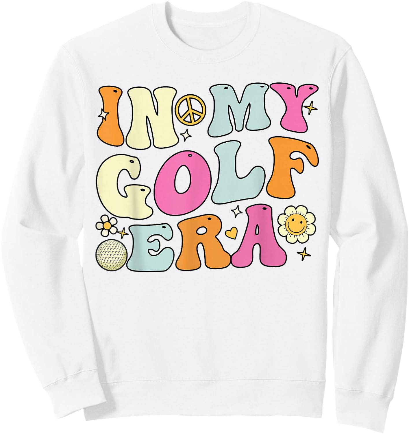 In My Golf Era, Cute Groovy Golf Player Sweatshirt - Sweatshirt | White