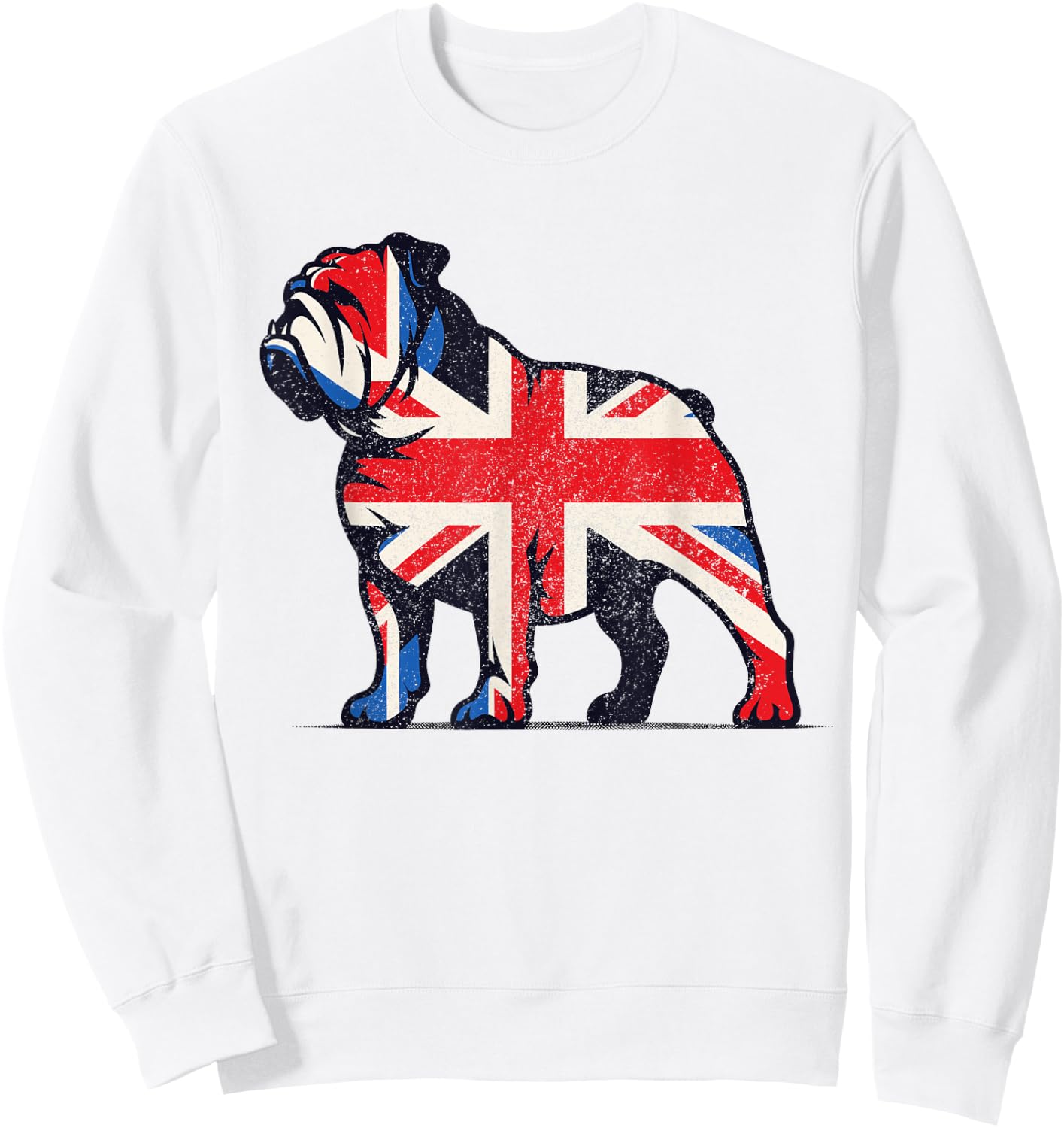 English Bulldog British Union Jack Great Britain Flag Men Women Kids Sweatshirt - Sweatshirt | White