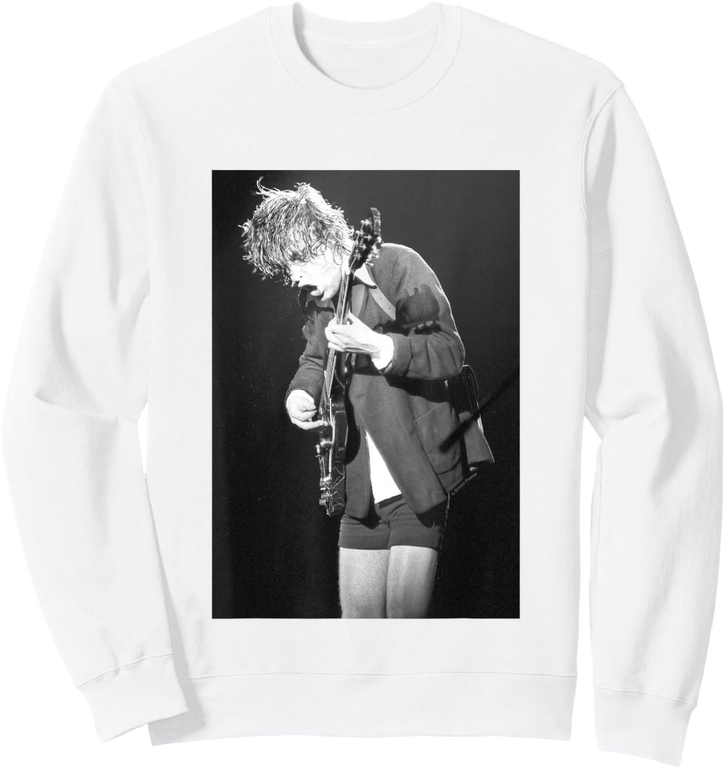 Angus Young Of ACDC Live By Simon Fowler Sweatshirt - Sweatshirt | White