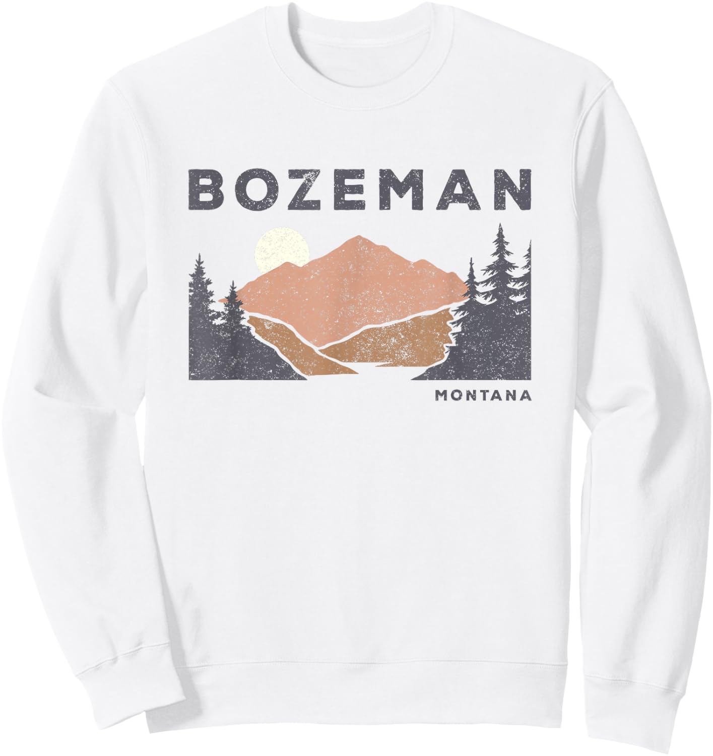 Vintage Bozeman Montana Retro Mountain Souvenir Sweatshirt - Sweatshirt | White